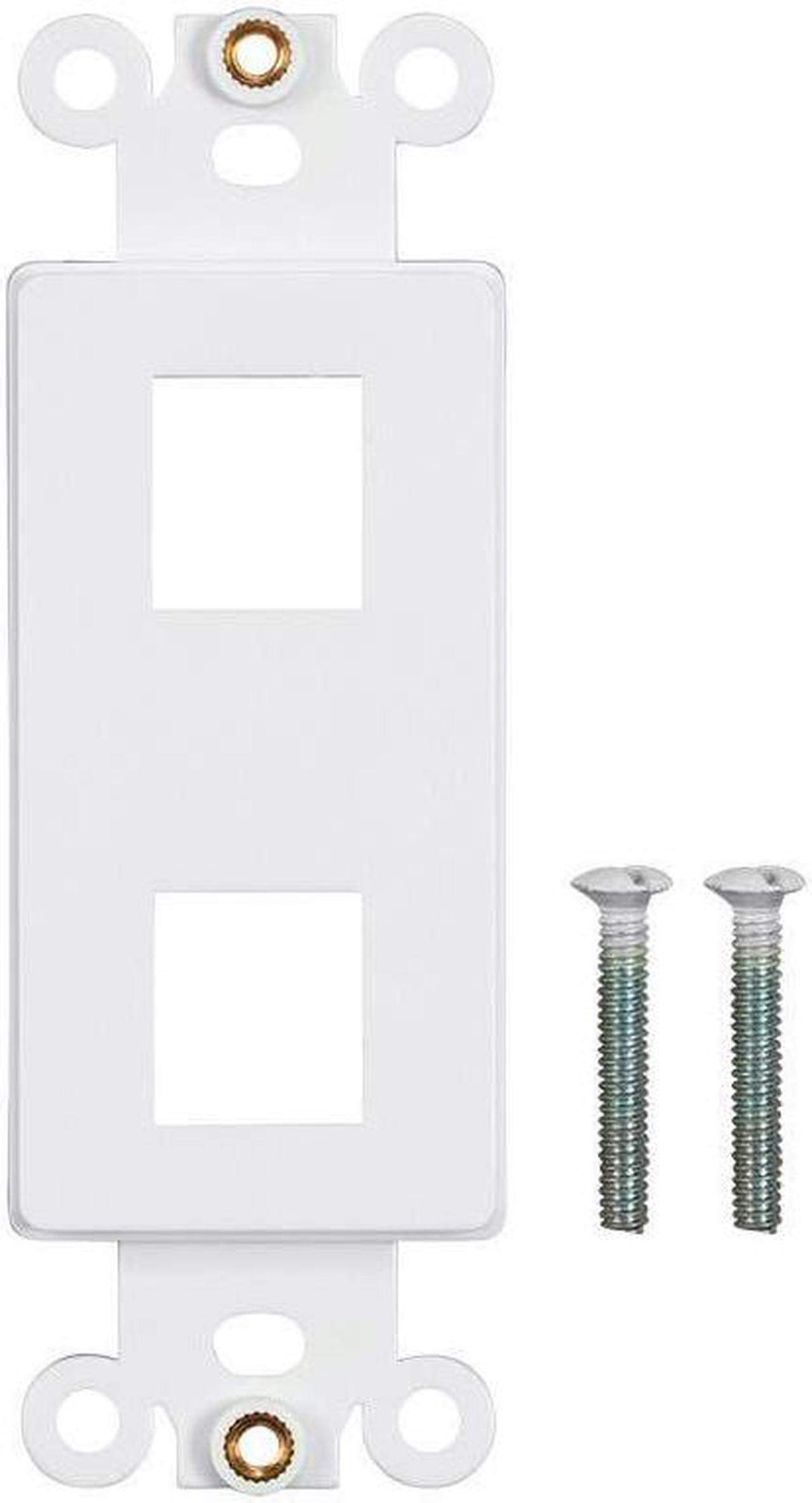 Monoprice Dcor Insert for Keystone 2 Hole - White  for Home Office  Install