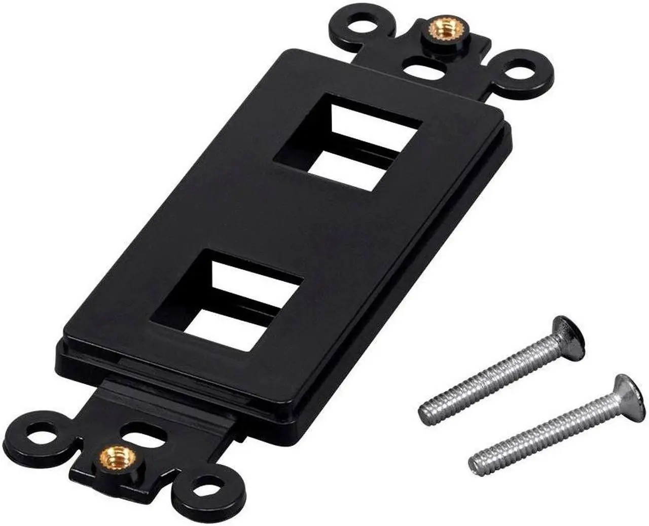 Alt view image 2 of 2 - Monoprice Dcor Insert for Keystone 2 Hole - Black  for Home Office  Install
