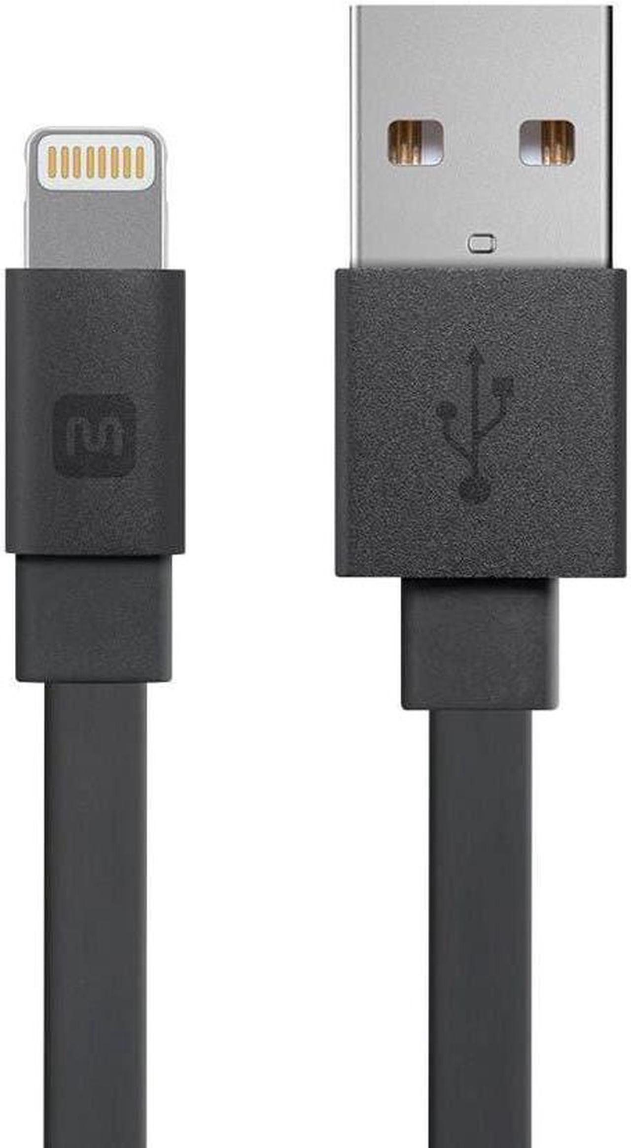 Monoprice Cabernet Series Apple MFi Certified Flat Lightning to USB Charge & Sync Cable - 4ft Black for iPhone X, 8, 8 Plus, 7, 7 Plus, 6, 6 Plus, 5S