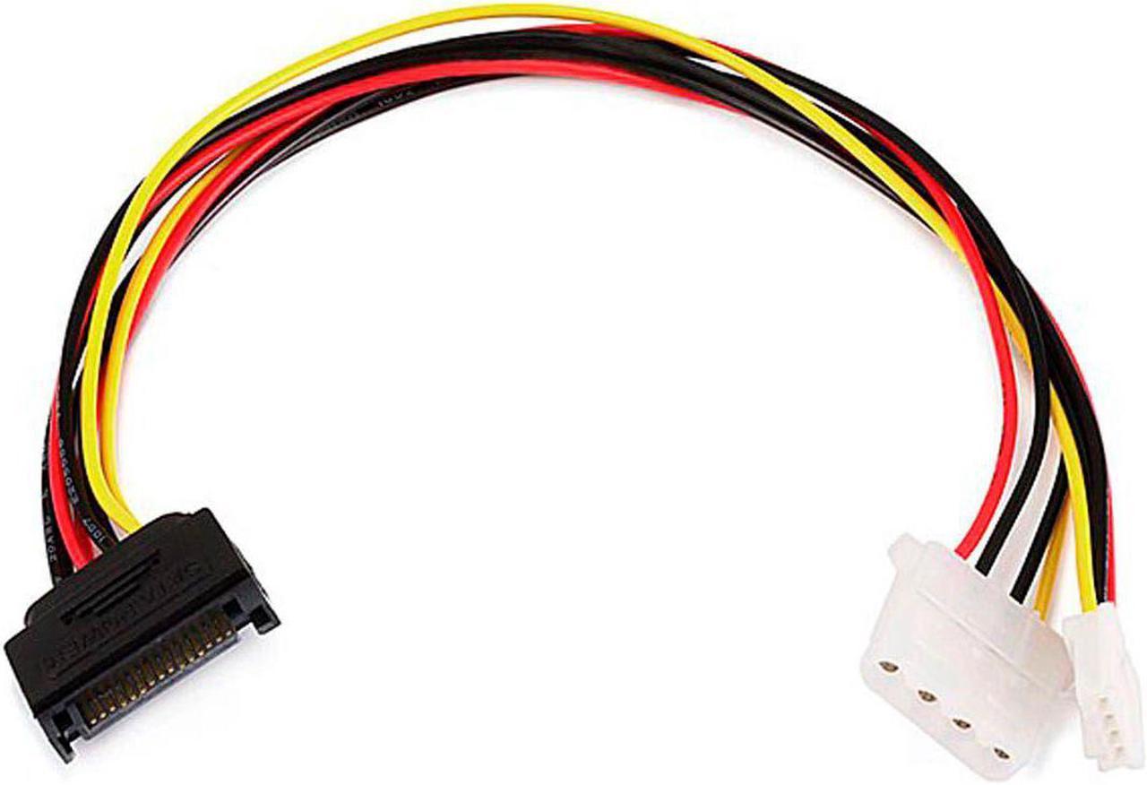 MonoPrice 7642 12inch SATA 15pin Male to 4pin Molex and 4pin Power Cable