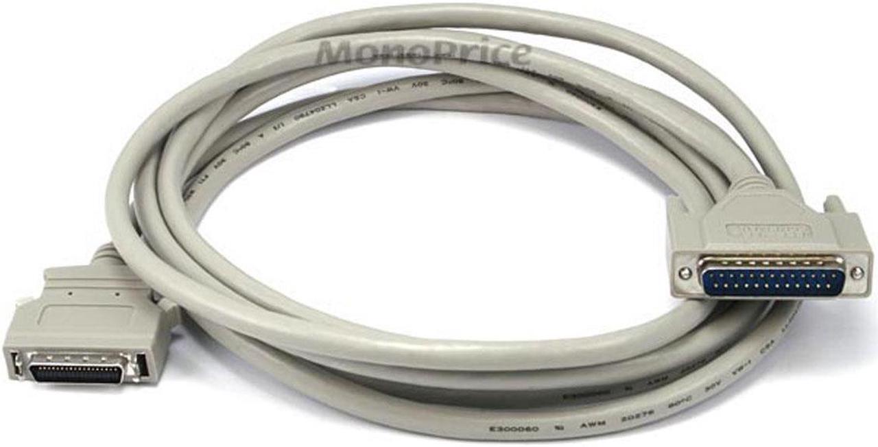 Main image of Monoprice 10FT DB-25(IEEE-1284) Male to Mini/Micro Centronic 36(HPCN36) Male Cable [IE]