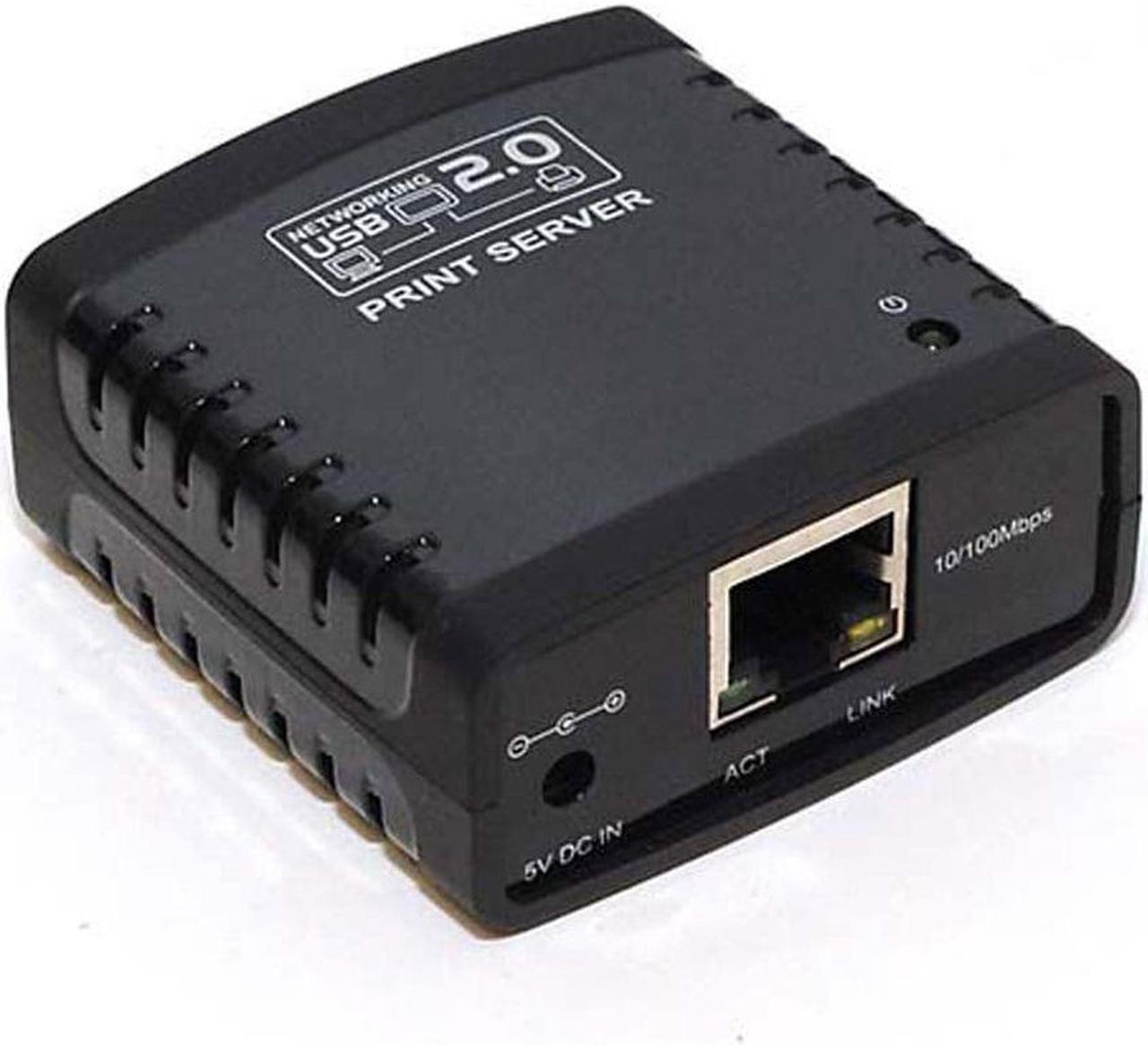 Monoprice Networking USB 2.0 Print Server - Black