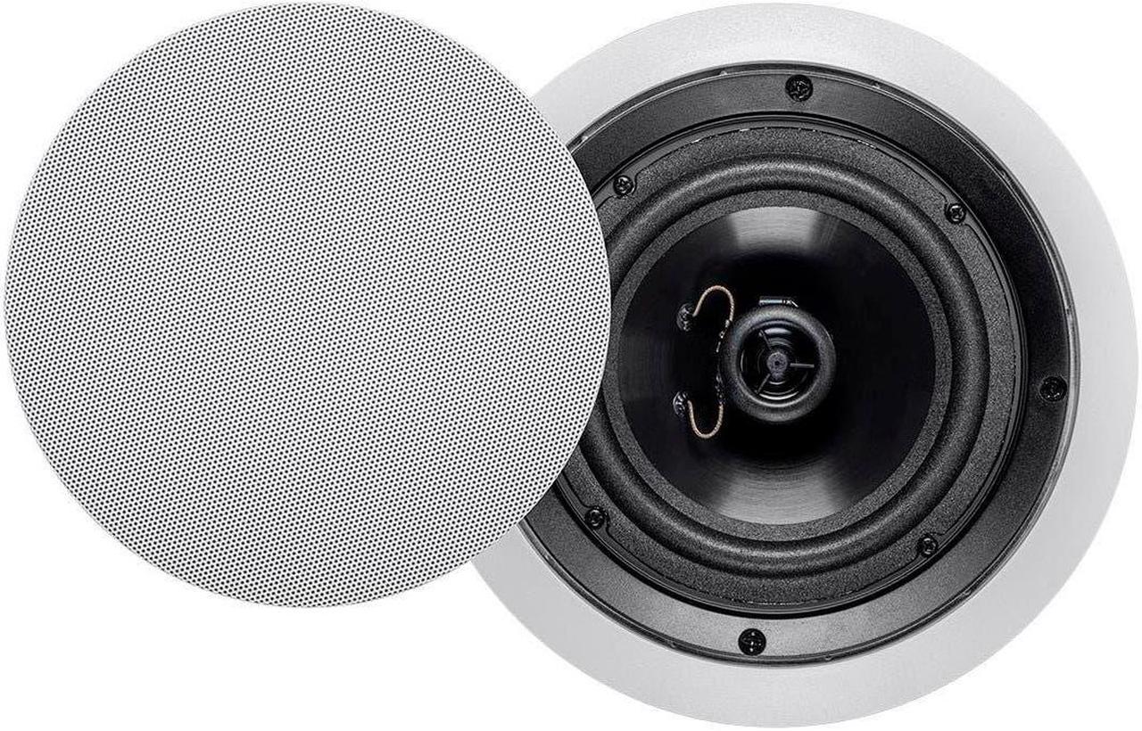 Monoprice 2-Way Polypropylene Ceiling Speakers - 6.5 Inch (Pair) With Paintable Grille - Aria Series