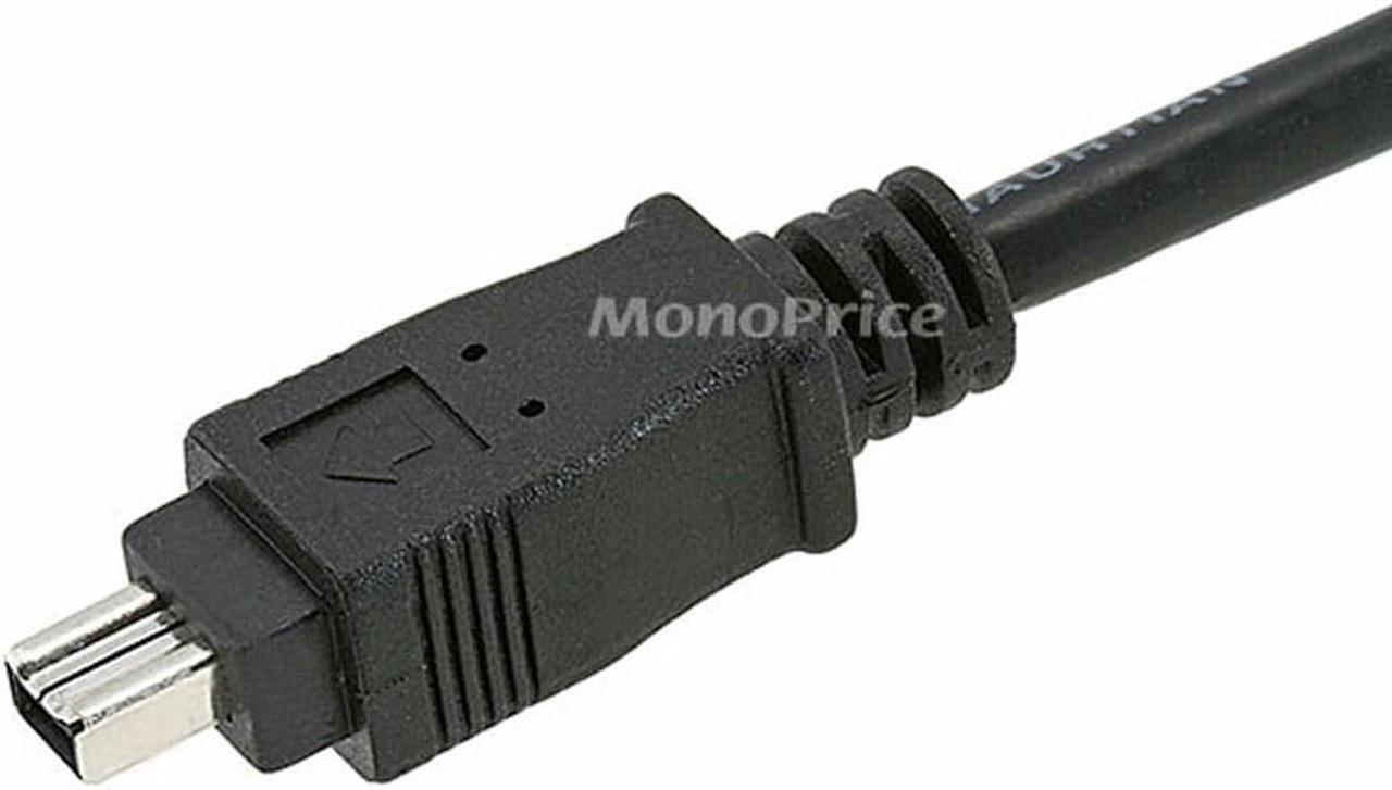 Alt view image 2 of 3 - Monoprice 9-pin/4-pin BILINGUAL FireWire 800/FireWire 400 Cable - 6 Feet - Black