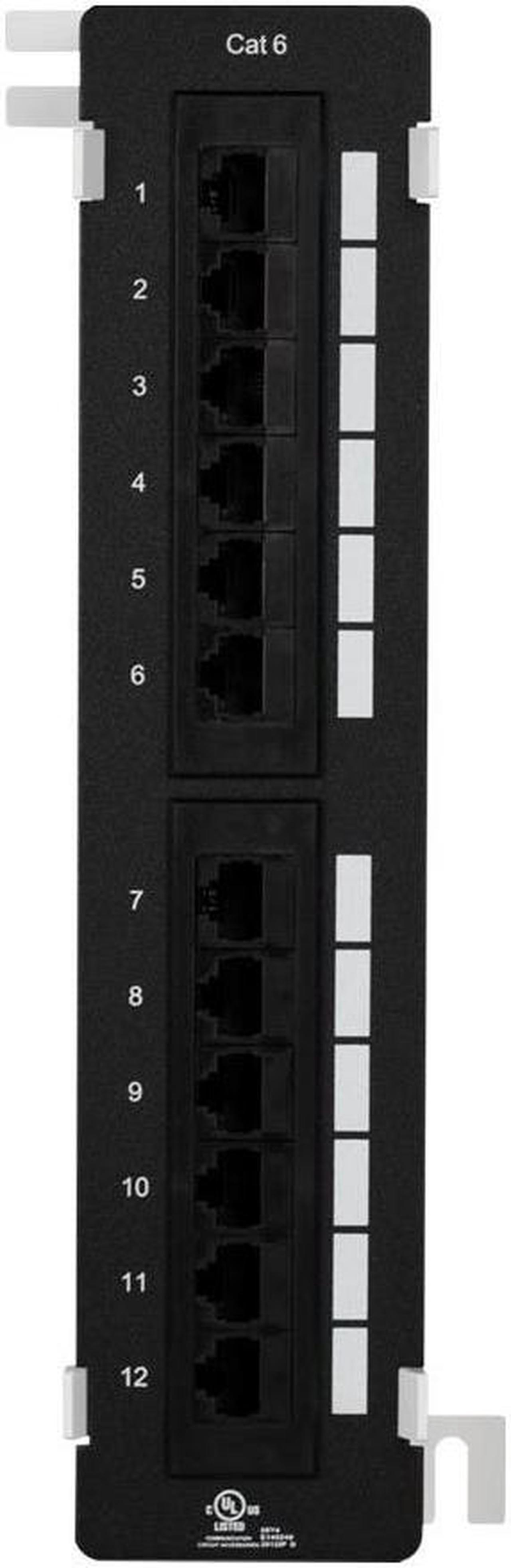 Monoprice 12-port Vertical Cat6 Mini Patch Panel With Screws, UL Listed, 110 Type (568A/B Compatible)