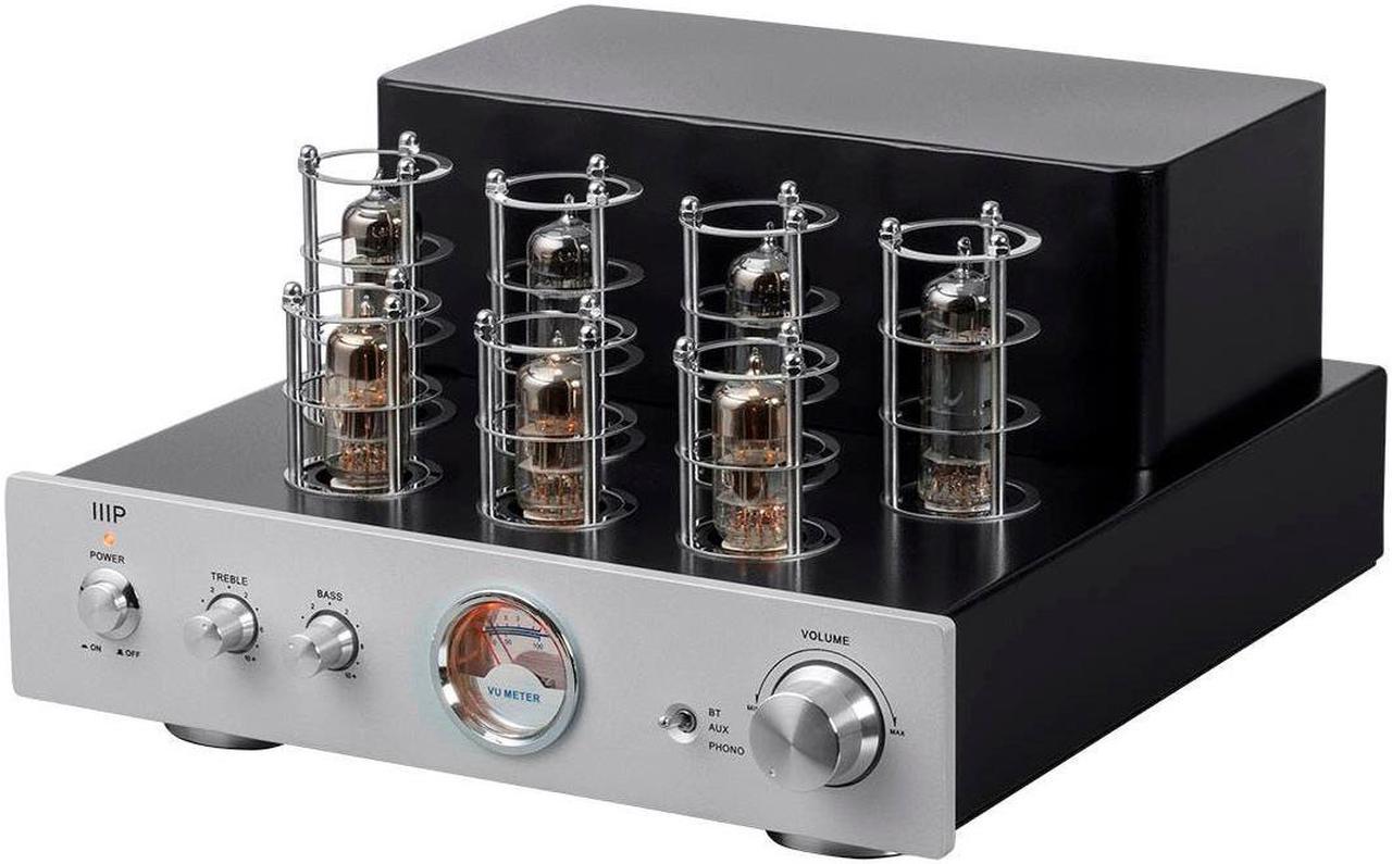 Monoprice Pure Tube Stereo Amplifier with Bluetooth  Line  and Phono Inputs