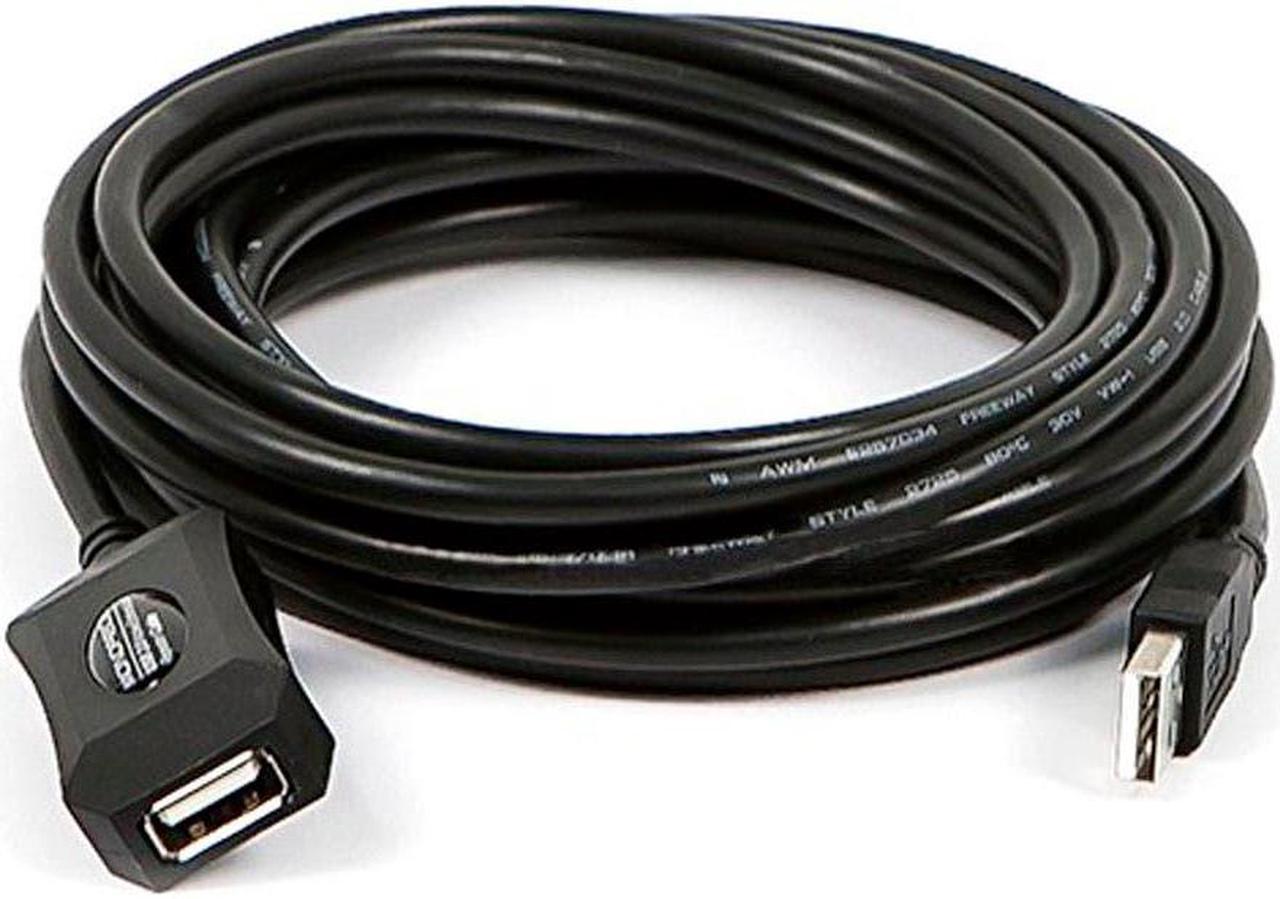 Monoprice USB 2.0 Extension Cable - 16 Feet - Black | USB Type-A Male to Type-A Female, Active, 20/28AWG, Repeater, Kinect & PS3 Move Compatible