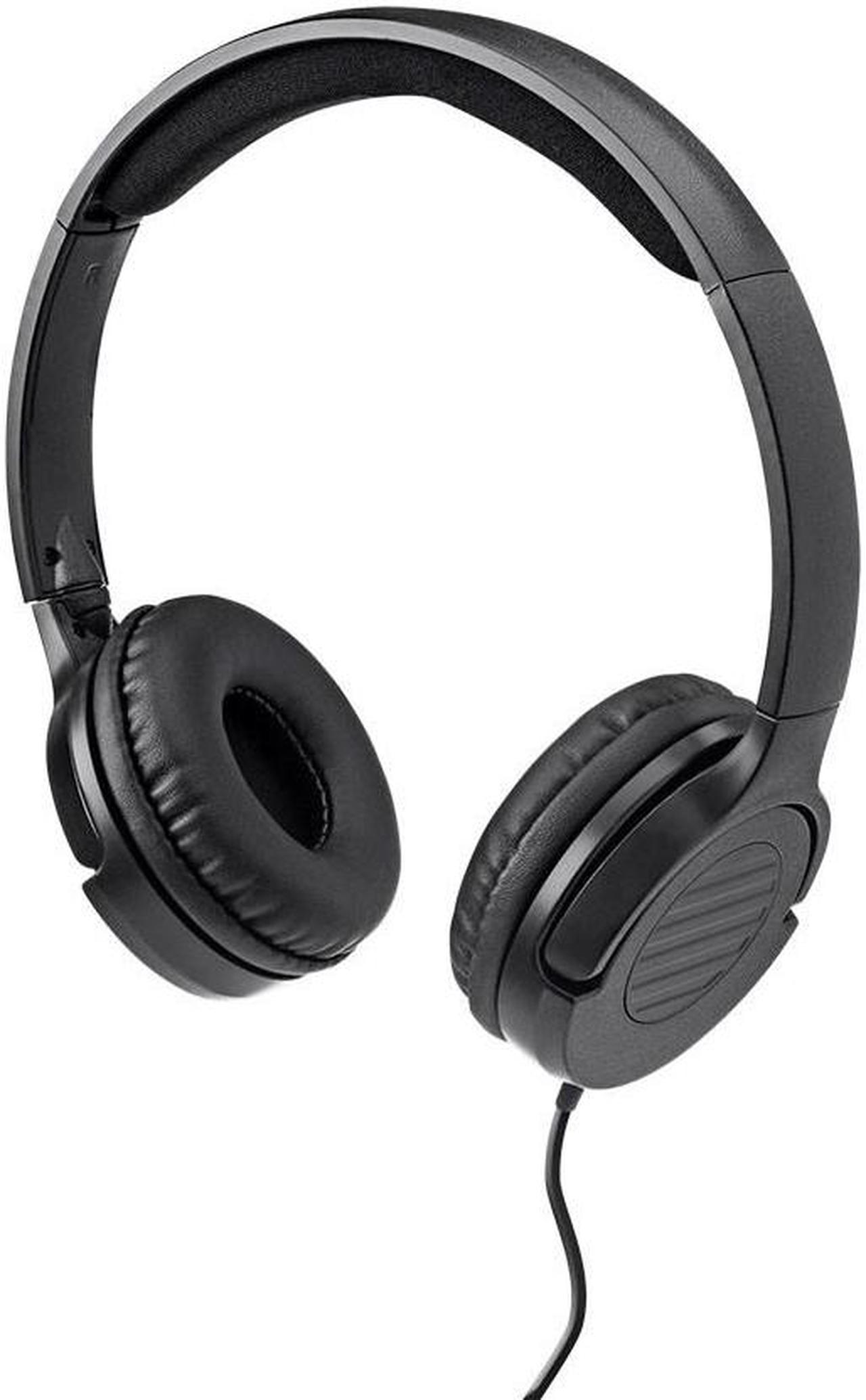 Monoprice Hi-Fi Lightweight On-Ear Headphones With In-Line Play/Pause Controls And Built-In Microphone