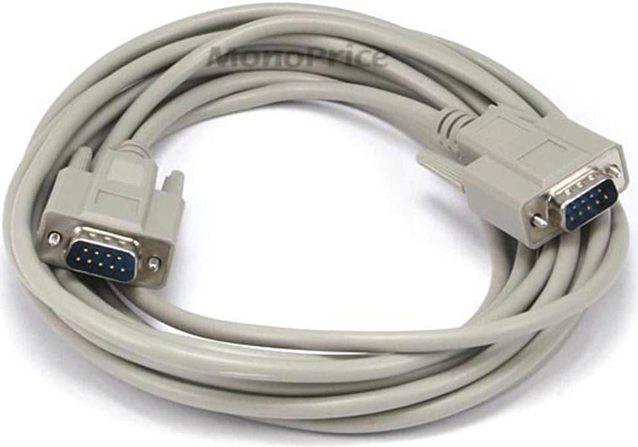 Monoprice 15ft Molded DB9 Male/Male Serial Cable