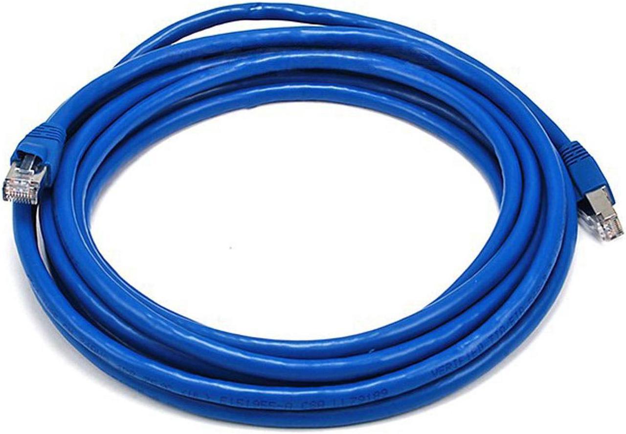 Monoprice Cat6A Ethernet Patch Cable - 14 Feet - Blue | Snagless RJ45, Stranded, 550Mhz, STP, Pure Bare Copper Wire, 10G,26AWG