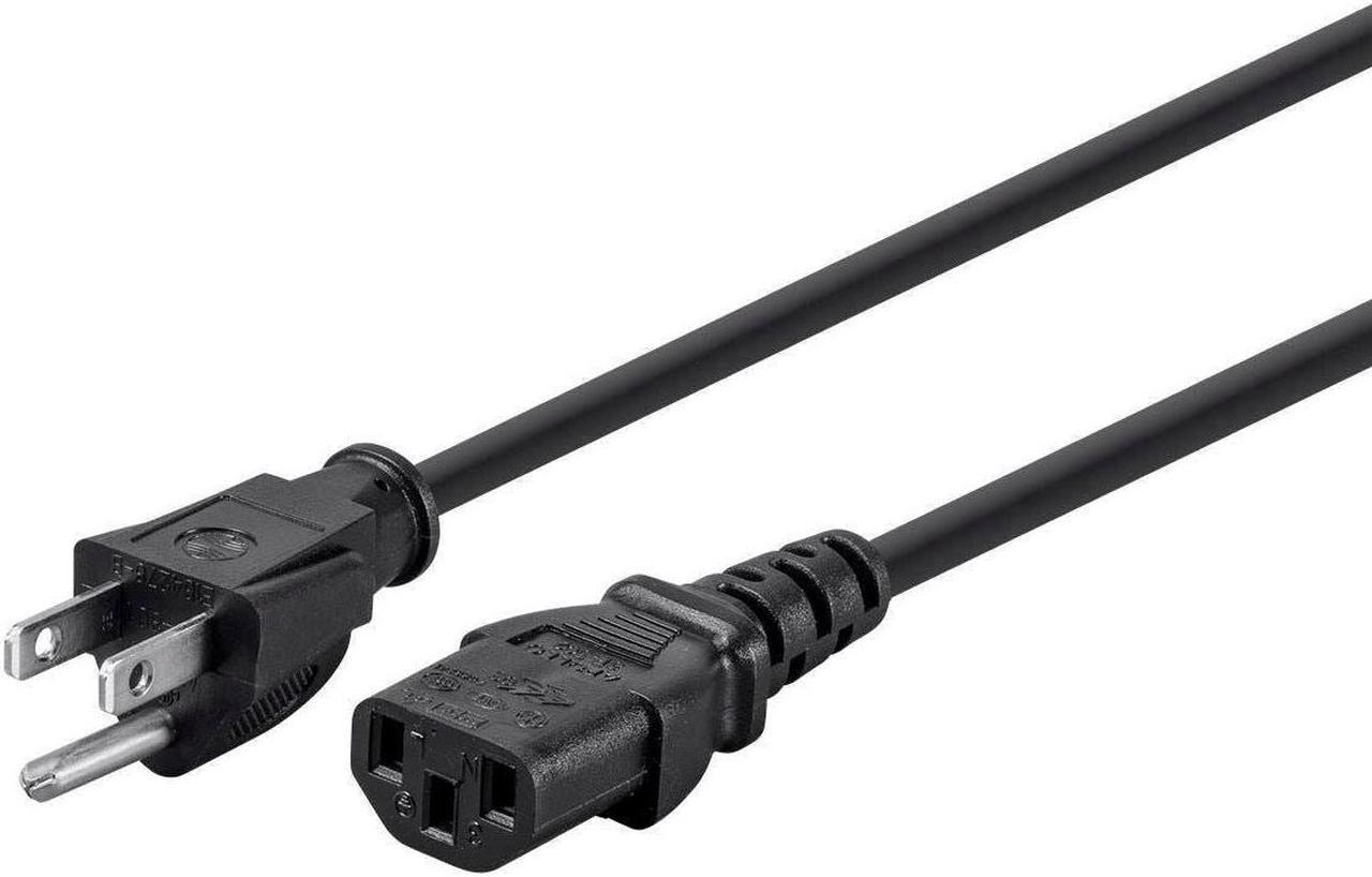 Monoprice 3-Prong Power Cord - 6 Feet - Black (6-Pack) NEMA 5-15P to IEC 60320 C13, 16AWG, 13A, Works With Most Pcs, Monitors, Scanners, and Printers