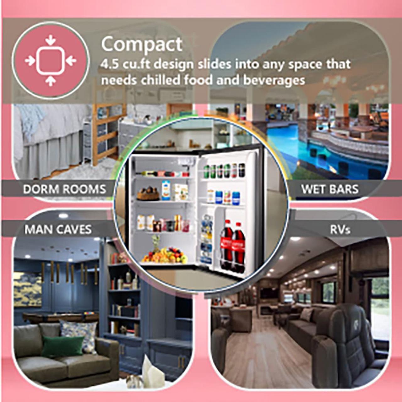 Alt view image 5 of 7 - Conserv 4.5 cu. Ft.  Frost-free Compact Refrigerator-Stainless, Reversible Door