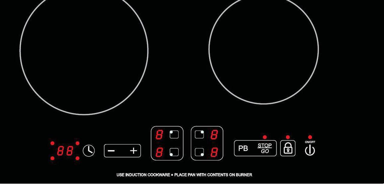 Alt view image 4 of 7 - Equator 24" Built-In 4 Burner Induction Cooktop 9 Level POWER BOOST 220V