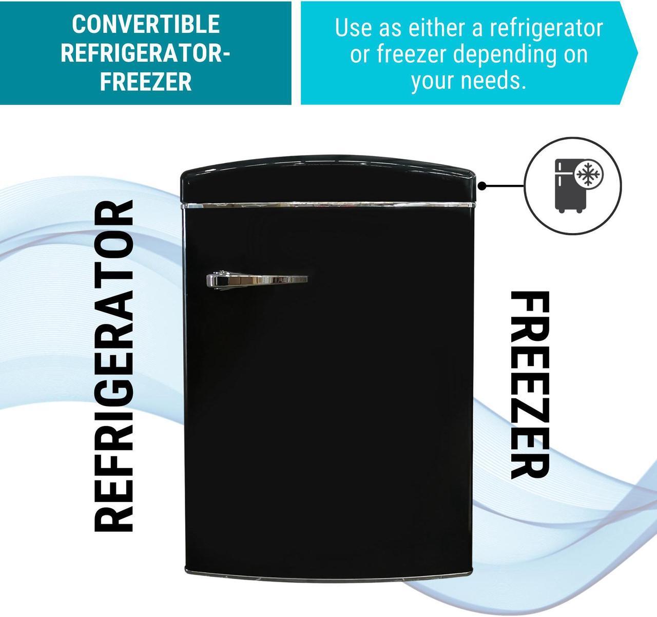 Alt view image 4 of 7 - ConServ 3.2 cu. ft. Retro Convertible Refrigerator-Freezer Frost Free in Black