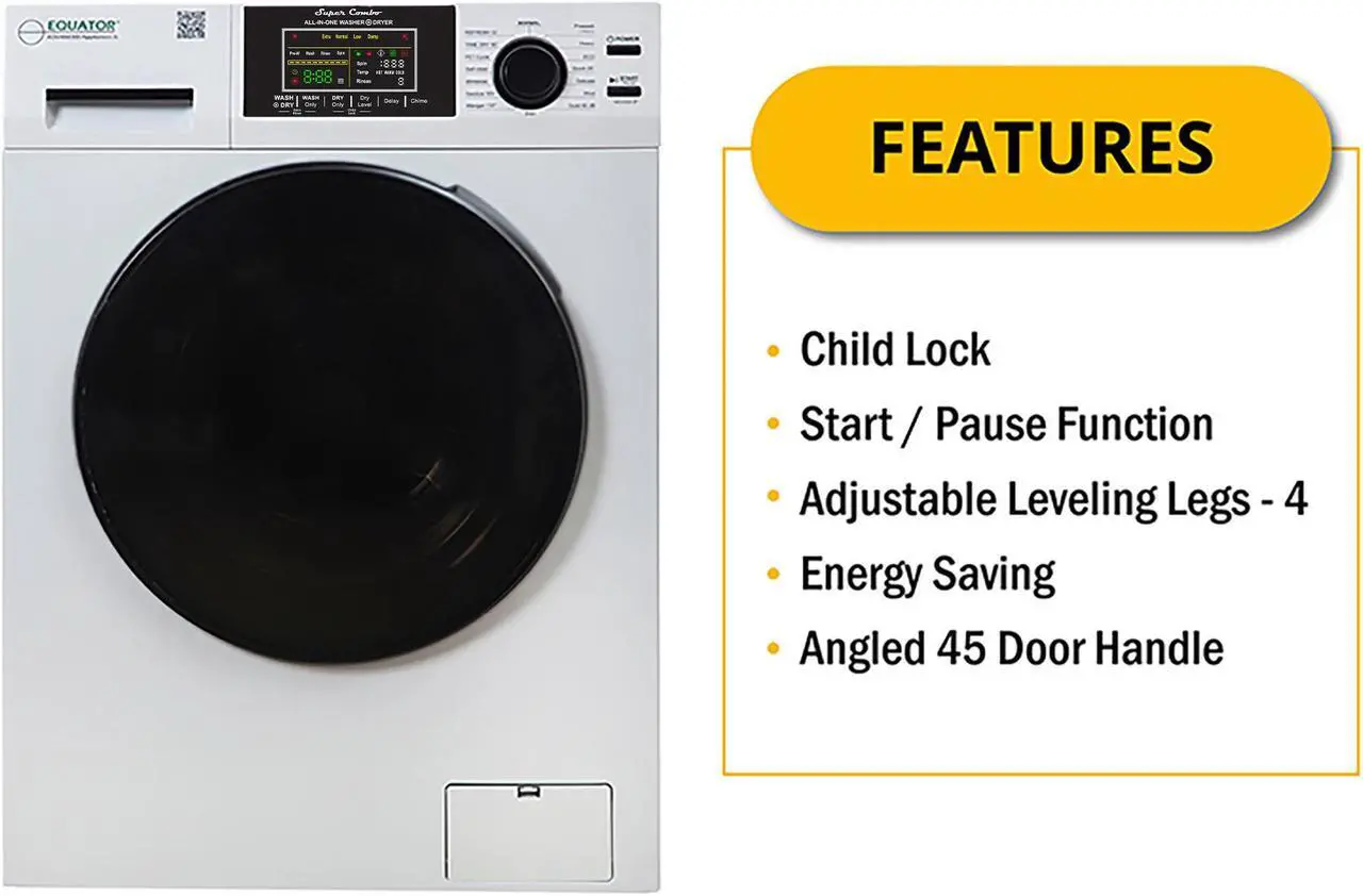 Alt view image 3 of 7 - Equator All-in-one Washer Dryer Ventless FULLY BUILTIN 0-CLEARANCE 1.62cf/15lbs 110V 1400RPM in White