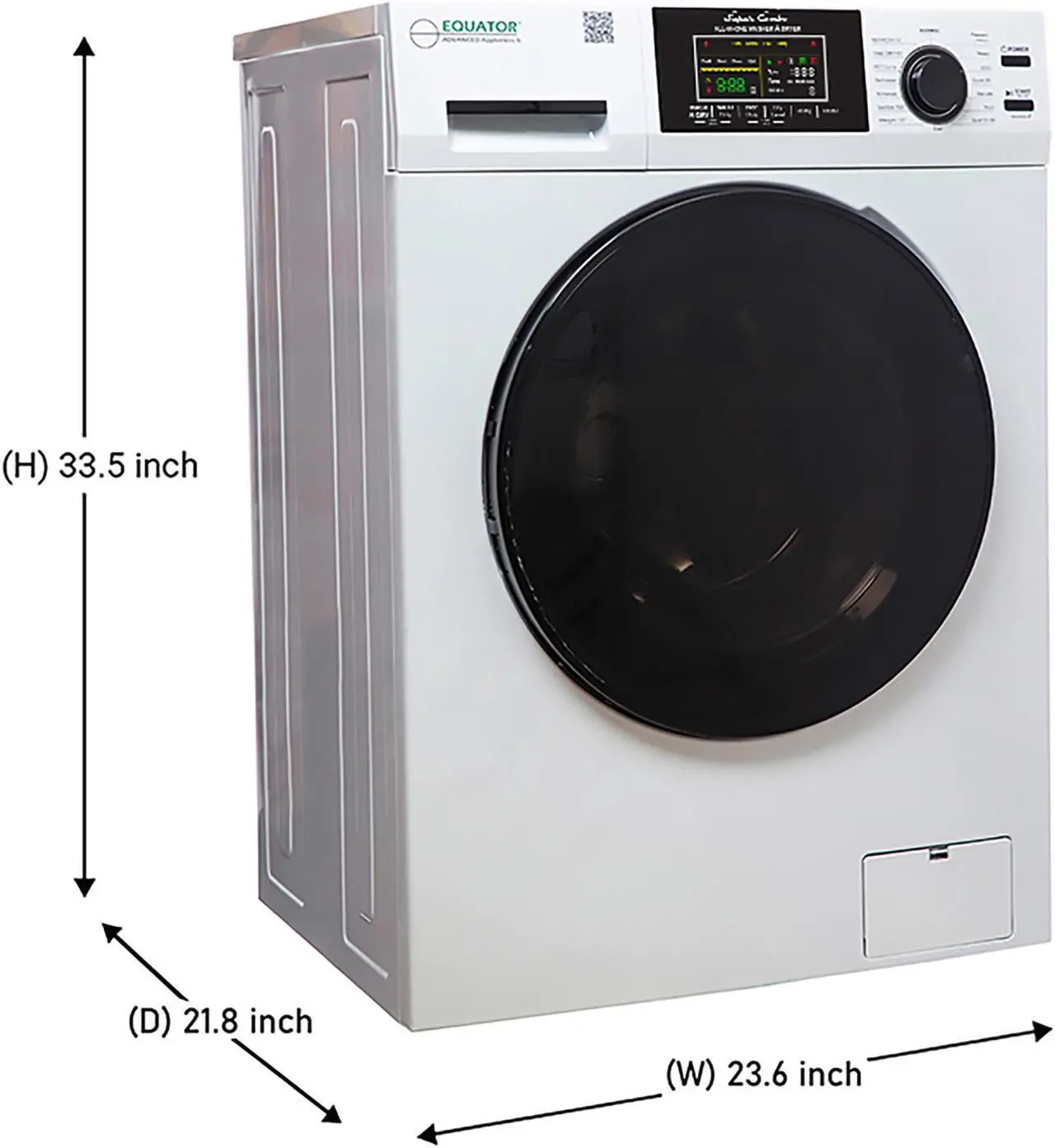 Alt view image 2 of 7 - Equator All-in-one Washer Dryer Ventless FULLY BUILTIN 0-CLEARANCE 1.62cf/15lbs 110V 1400RPM in White