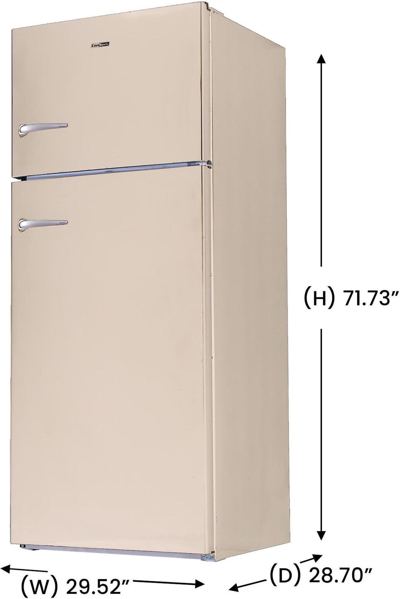Alt view image 3 of 7 - Conserv 30in RETRO Refrigerator 18cf Top Mount w/AUTOMATIC ICE MAKER 110V Handle