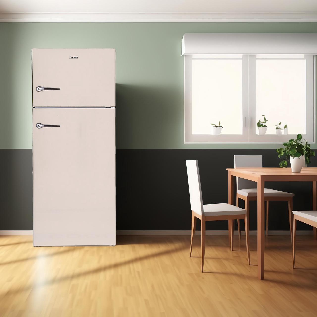 Alt view image 6 of 7 - Conserv 30in RETRO Refrigerator 18cf Top Mount w/AUTOMATIC ICE MAKER 110V Handle
