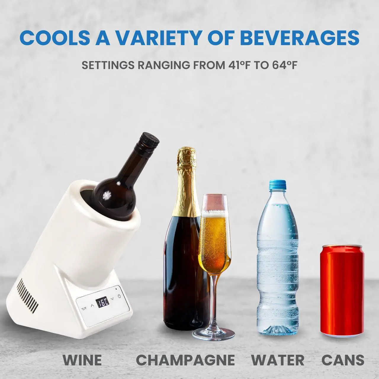 Alt view image 6 of 7 - Equator Single Bottle Chiller Wine-Champagne-Water White 110V AC/12V DC