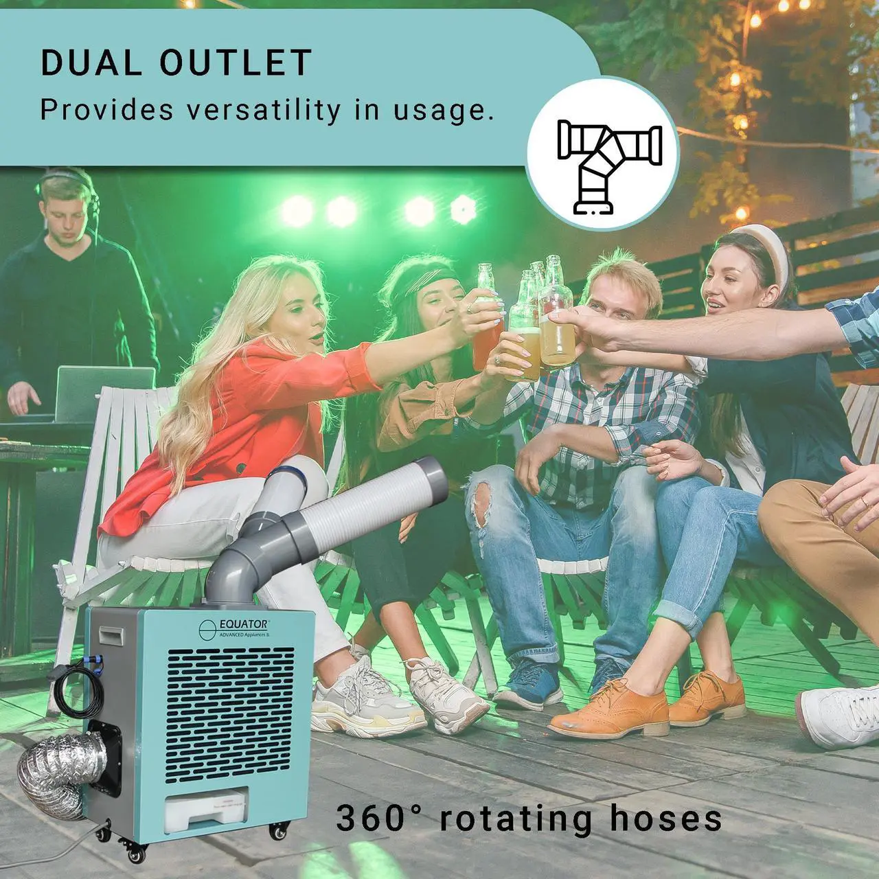 Alt view image 3 of 7 - Equator 10,000 BTU Outdoor-Indoor 3-in-1 AIR CONDITIONER+HEATER+FAN 110V
