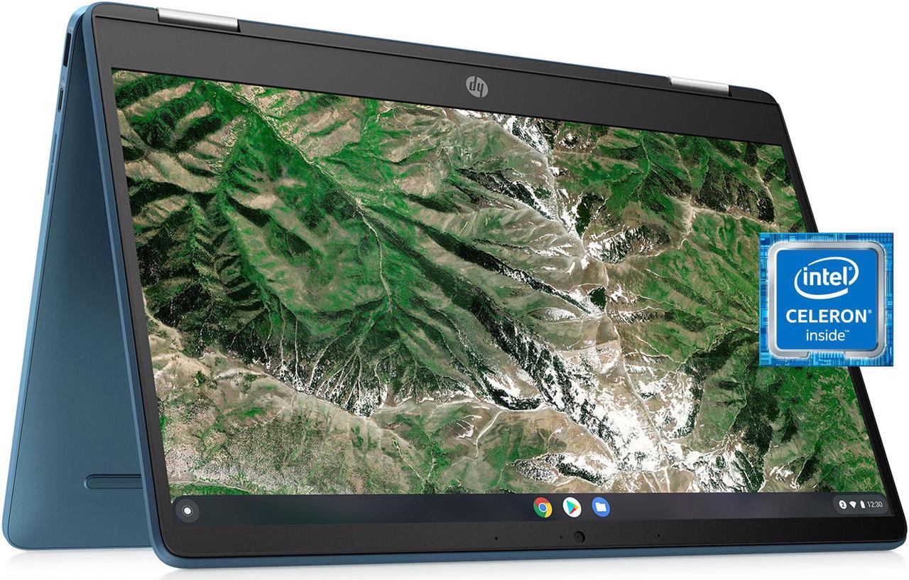 Main image of HP 14" 2-in-1 Convertible Touchscreen HD Chromebook (Intel Celeron N4020 Processor, 4 GB LPDDR4-2400 SDRAM, 64 GB eMMC, Intel UHD Graphics 600, Chrome OS, Teal)