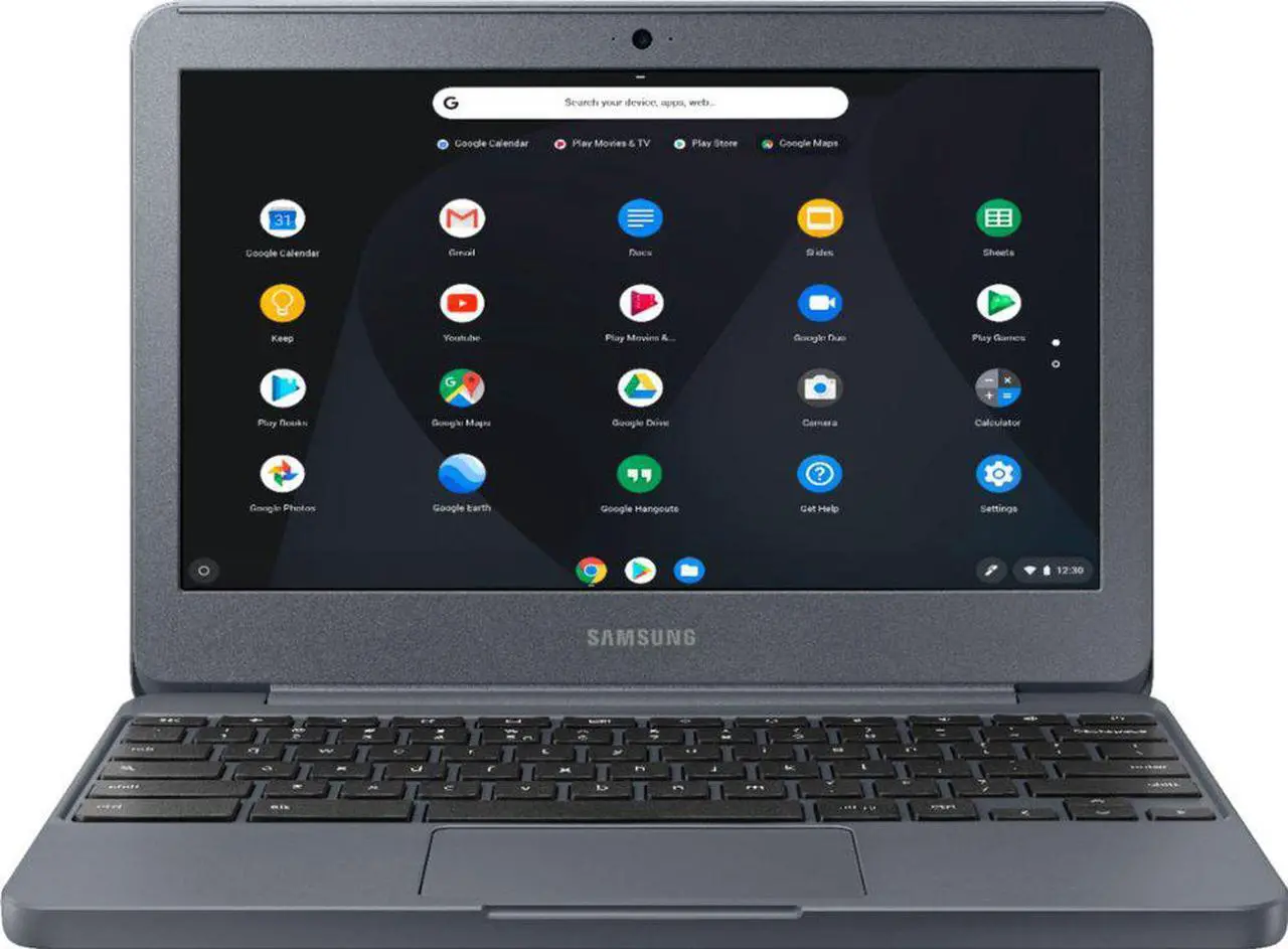 Main image of Samsung - 11.6" Chromebook - Intel Atom x5 - 2GB Memory - 16GB eMMC Flash Memory - Night Charcoal