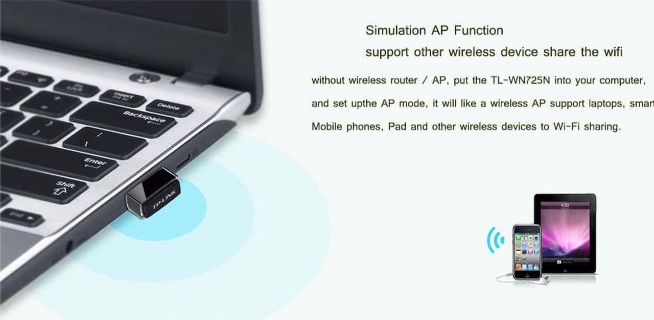 Alt view image 6 of 6 - WI FI WIFI wirless LAN Network Card TP-LINK TL-WN725N wifi Adapter for Computer Networking usb wi-fi antenna TP-LINK 150M