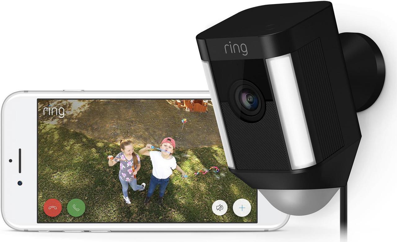 Alt view image 5 of 20 - Ring Spotlight Cam Wired, HD Two Way Talk Security Camera Black