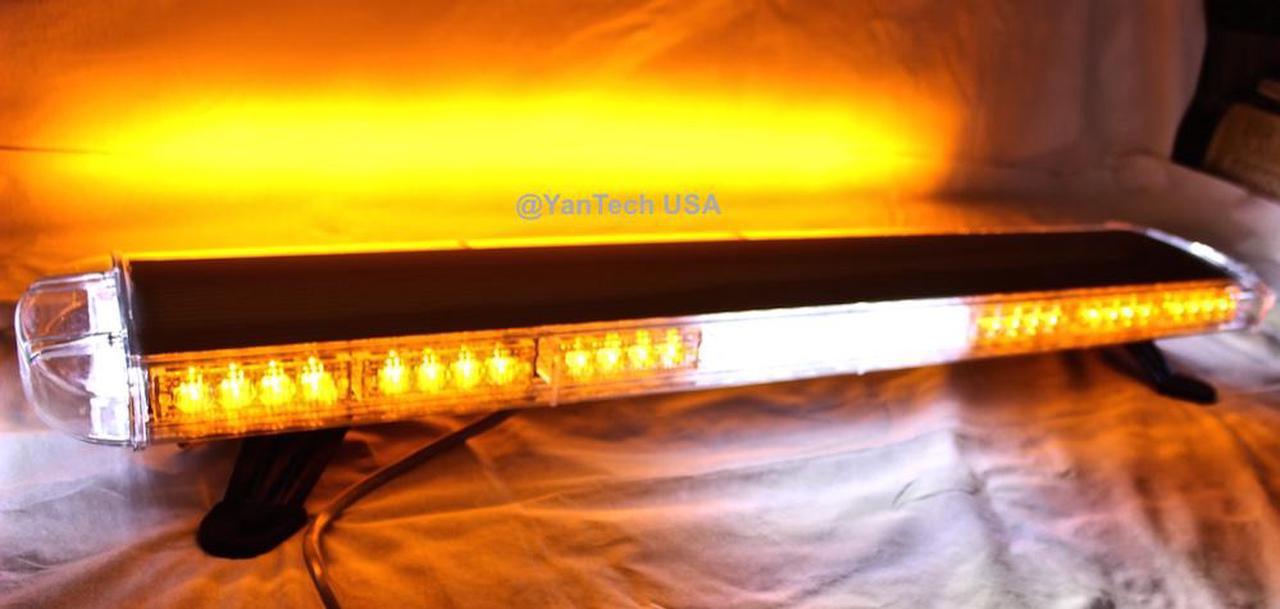 Alt view image 3 of 7 - 44" 72 LED AMBER LIGHT BAR EMERGENCY BEACON WARN TOW TRUCK PLOW WRECKER STROBE