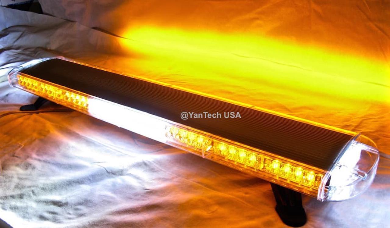 Alt view image 7 of 7 - 44" 72 LED AMBER LIGHT BAR EMERGENCY BEACON WARN TOW TRUCK PLOW WRECKER STROBE