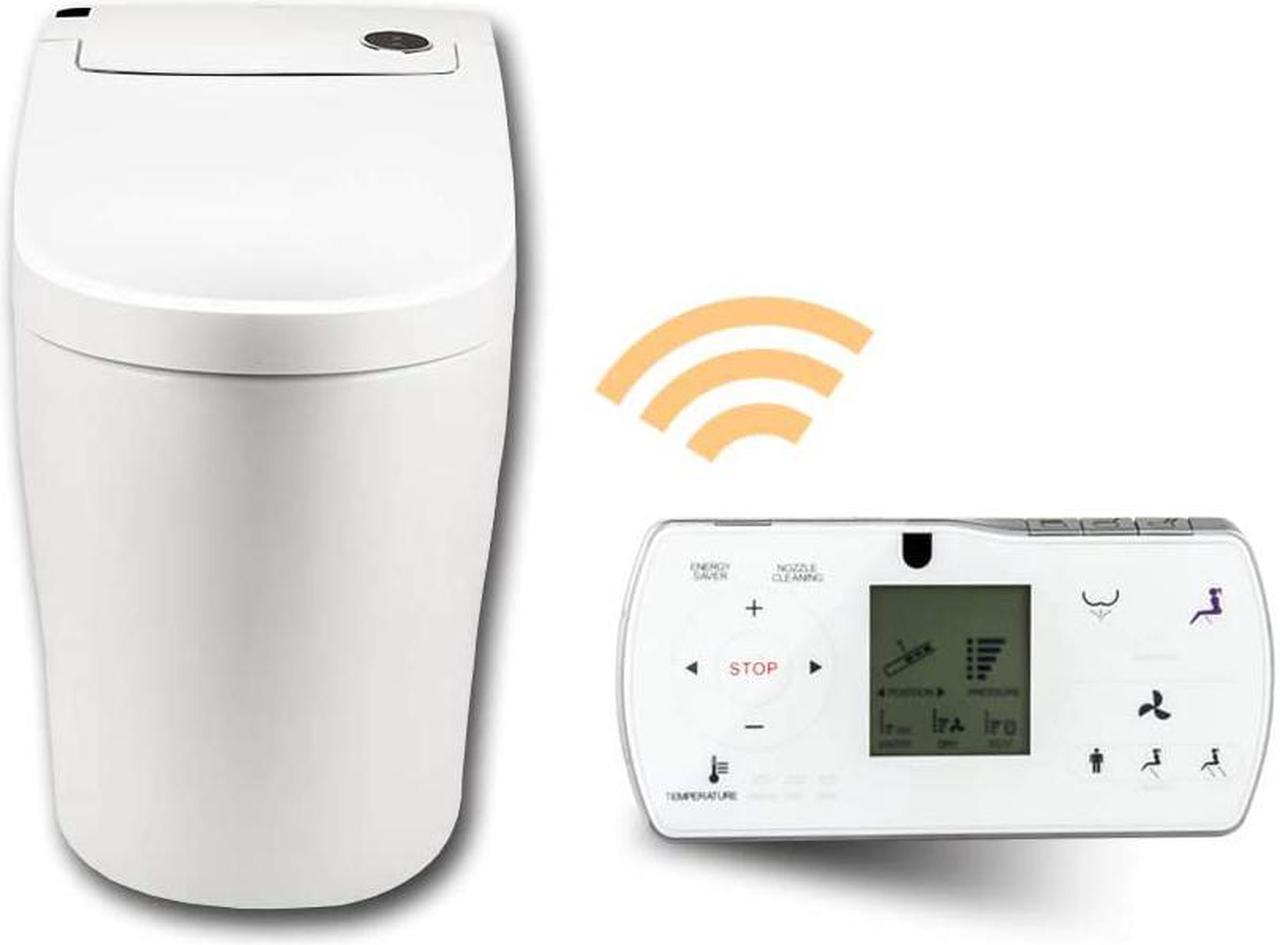 Main image of EUROTO EUT3828 [Newest 2021] One-Piece Dual Flush, Integrated Bidet and Toilet, luxury auto open and close lid heated seat, warm dryer and air deodorizer, White