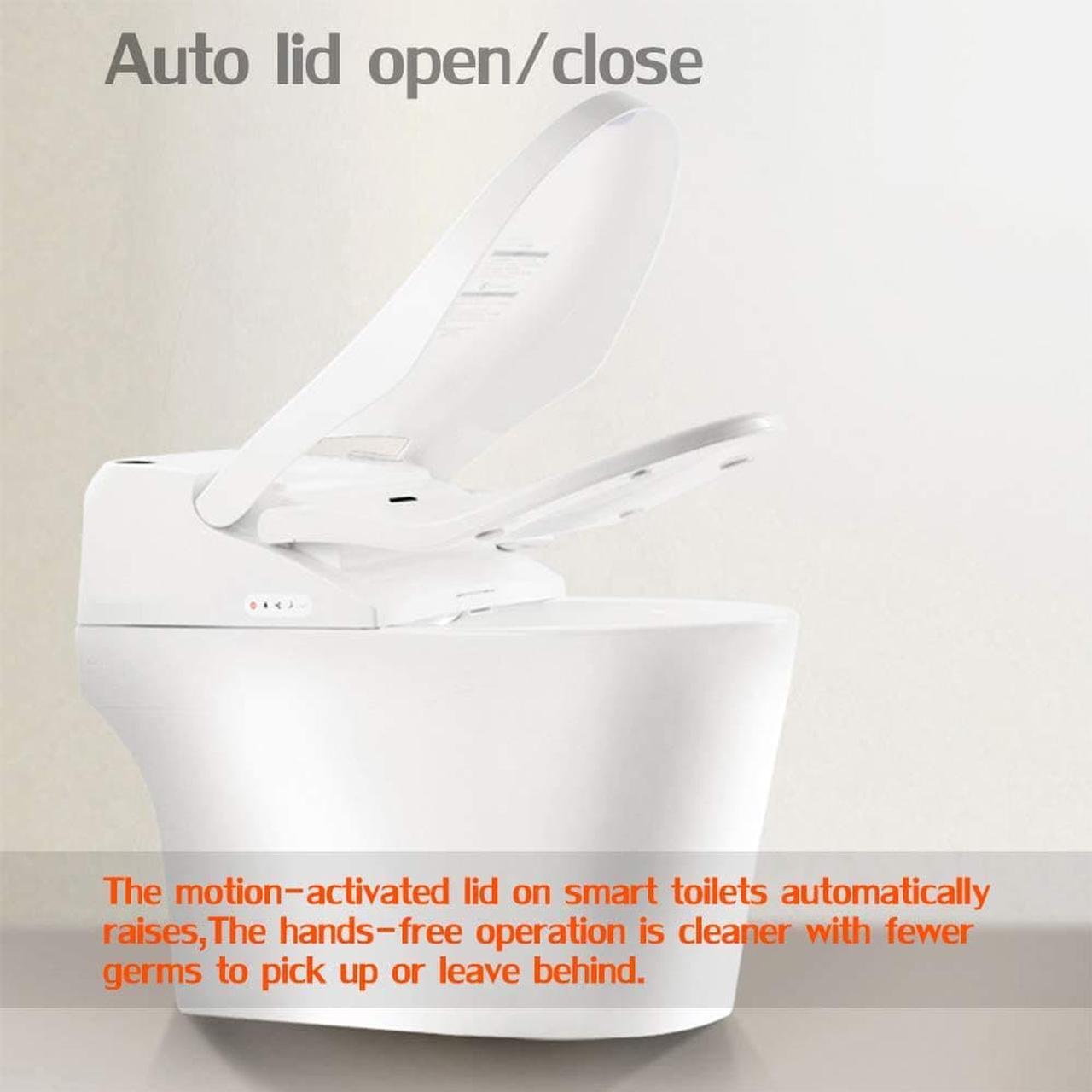 Alt view image 6 of 7 - EUROTO EUT3828 [Newest 2021] One-Piece Dual Flush, Integrated Bidet and Toilet, luxury auto open and close lid heated seat, warm dryer and air deodorizer, White