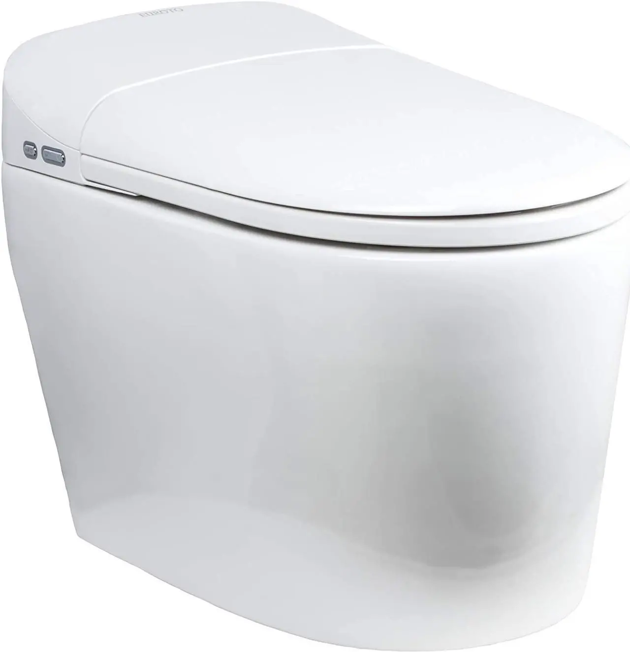 Main image of EUROTO [Newest 2021] One-Piece Dual Flush, Integrated Bidet and Toilet,luxury auto open and close lid heated seat, warm dryer and air deodorizer, White (Foot Feel Flip Flap Smart Toilet)