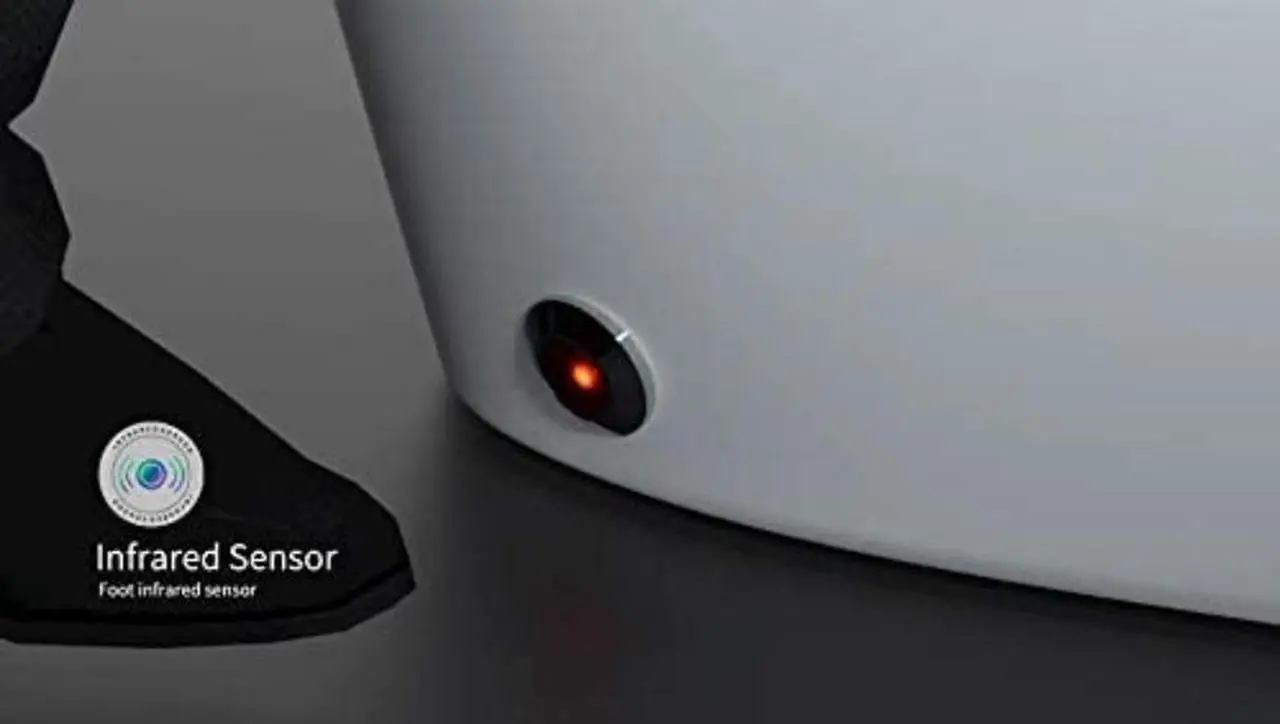 Alt view image 2 of 7 - EUROTO [Newest 2021] One-Piece Dual Flush, Integrated Bidet and Toilet,luxury auto open and close lid heated seat, warm dryer and air deodorizer, White (Foot Feel Flip Flap Smart Toilet)