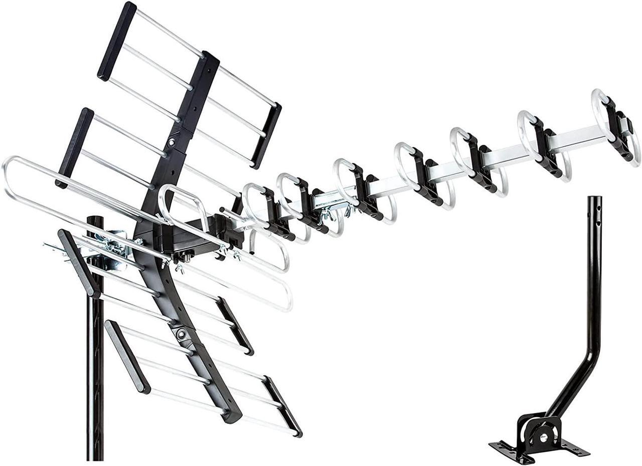 Alt view image 2 of 7 - Five Star Outdoor HDTV Antenna up to 200 Mile Long Range, Attic or Roof Mount TV Antenna, Long Range Digital OTA Antenna for 4K 1080P VHF UHF Includes J Mount, 40 ft. RG6 Coaxial Cable (No Kit)