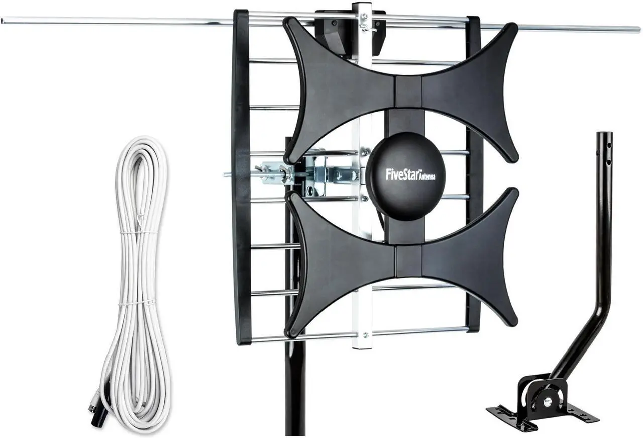 Main image of Five Star Multi-Directional 4V HDTV Antenna - up to 150 Mile Range, UHF/VHF, Indoor, Attic, Outdoor, 4K Ready 1080P FM Radio (Standard Plus J Pole, No Kit)
