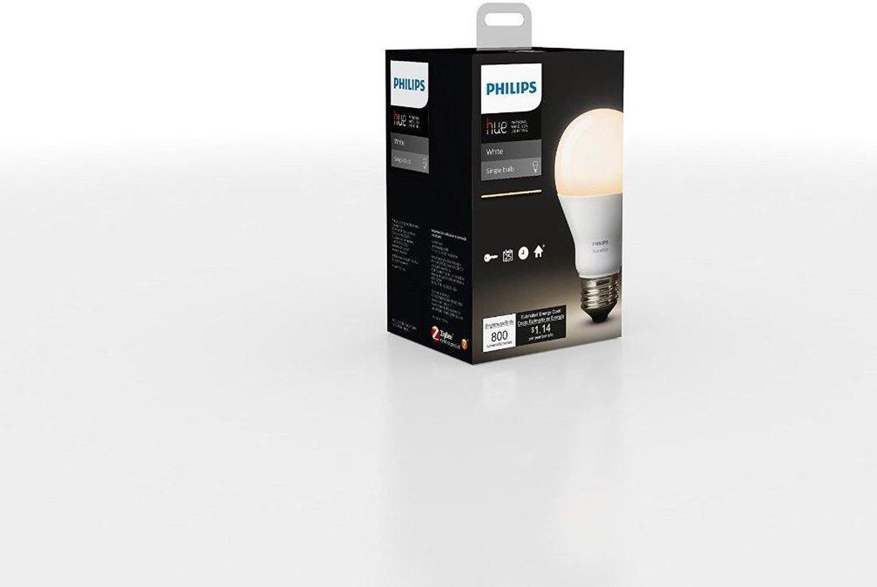 PHILIPS Hue White A19 Single Bulb, Compatible with Amazon Alexa, Apple HomeKit and Google Home