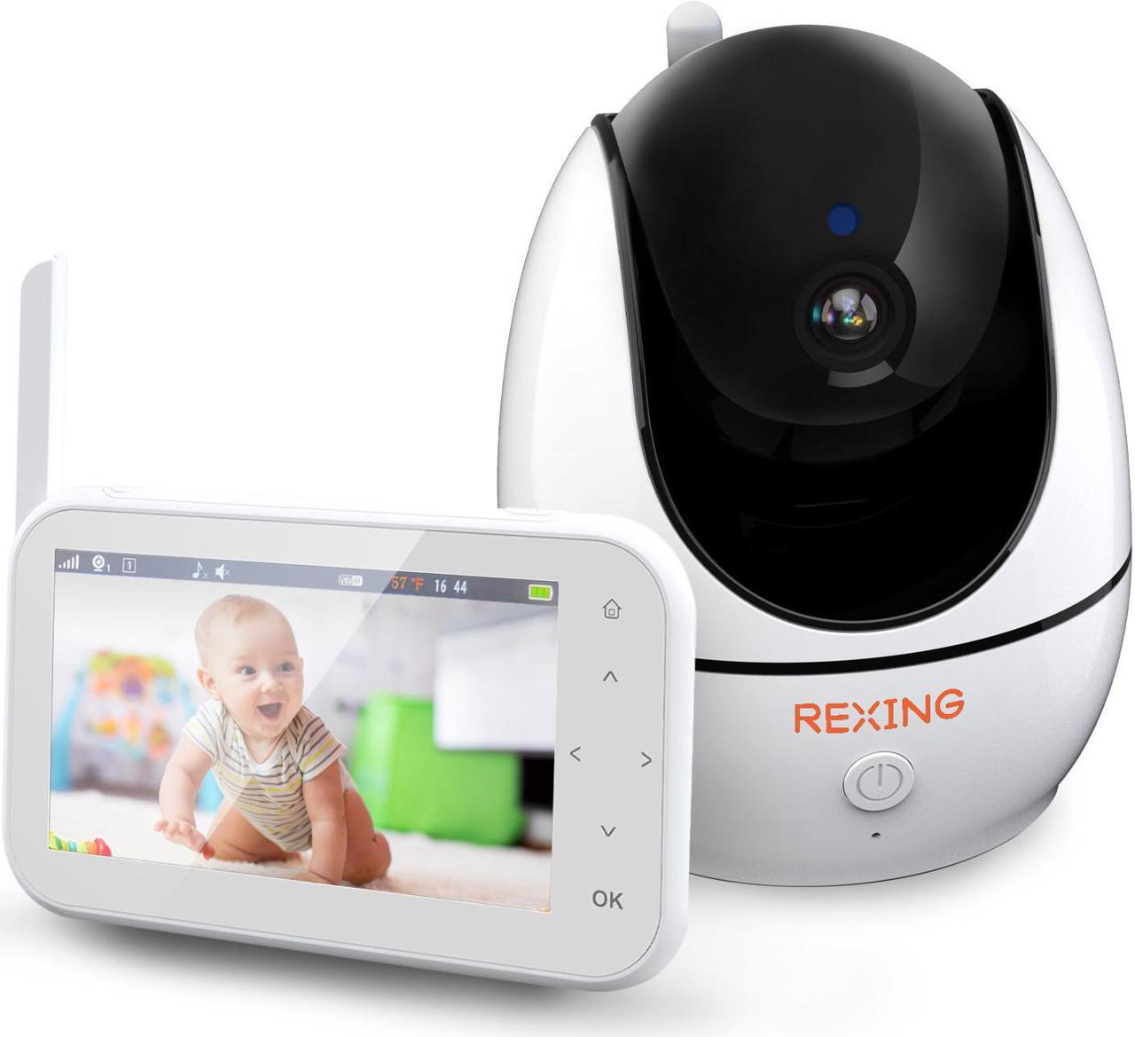 Main image of REXING BM1 Baby Monitor w/ Recording Capabilities 4.5 IPS Display, 720p Video/Audio, Two-Way Talking, Microphone/Speaker, 1000ft Range, Night Vision,Thermal Monitor, Cry/Sound Detection,Lullaby Music