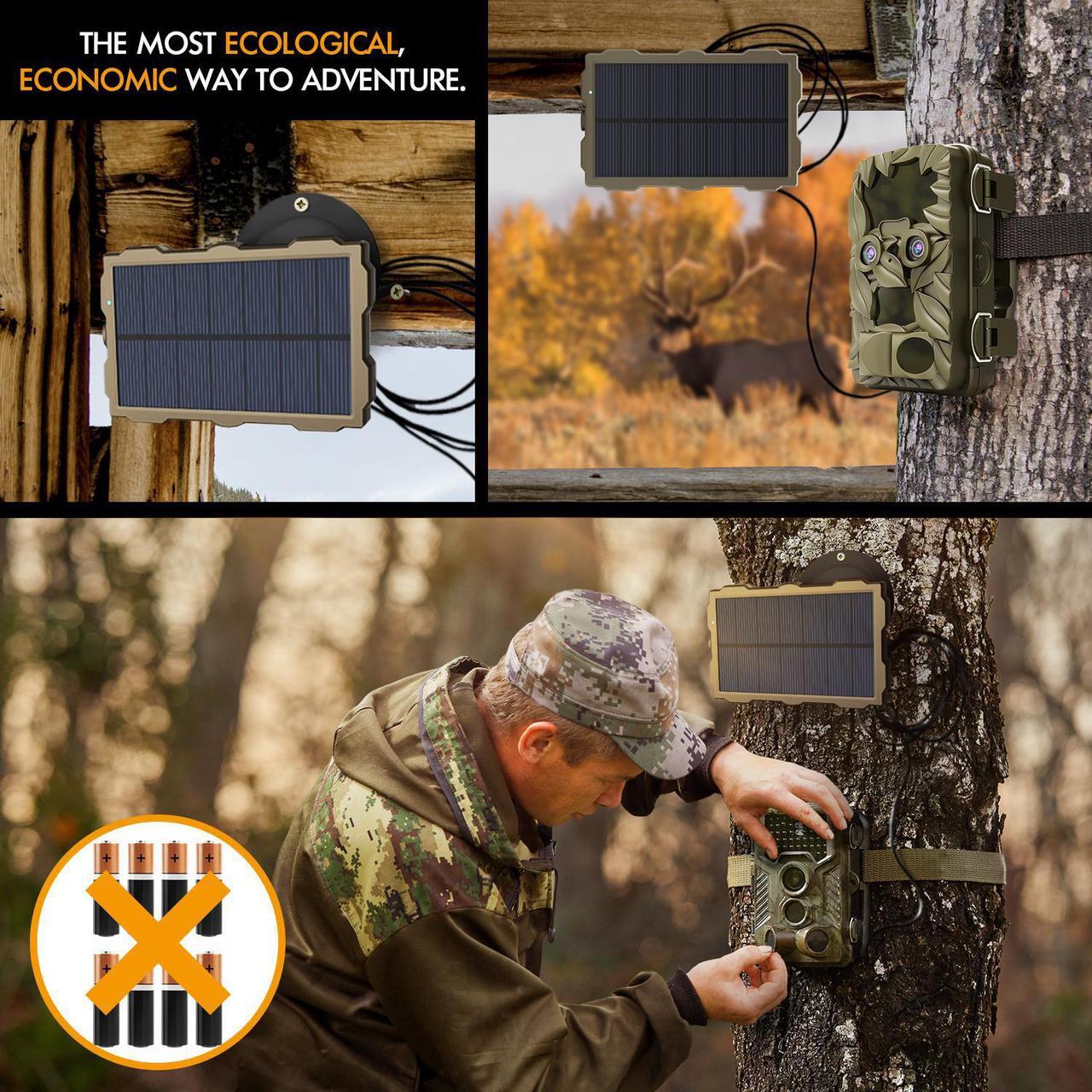 Alt view image 2 of 7 - Trail Camera Solar Panel Kit Waterproof 12V Solar Charger with 2400 mAh Rechargeable Lithium Battery Outdoor Power System for All Hunting Cameras