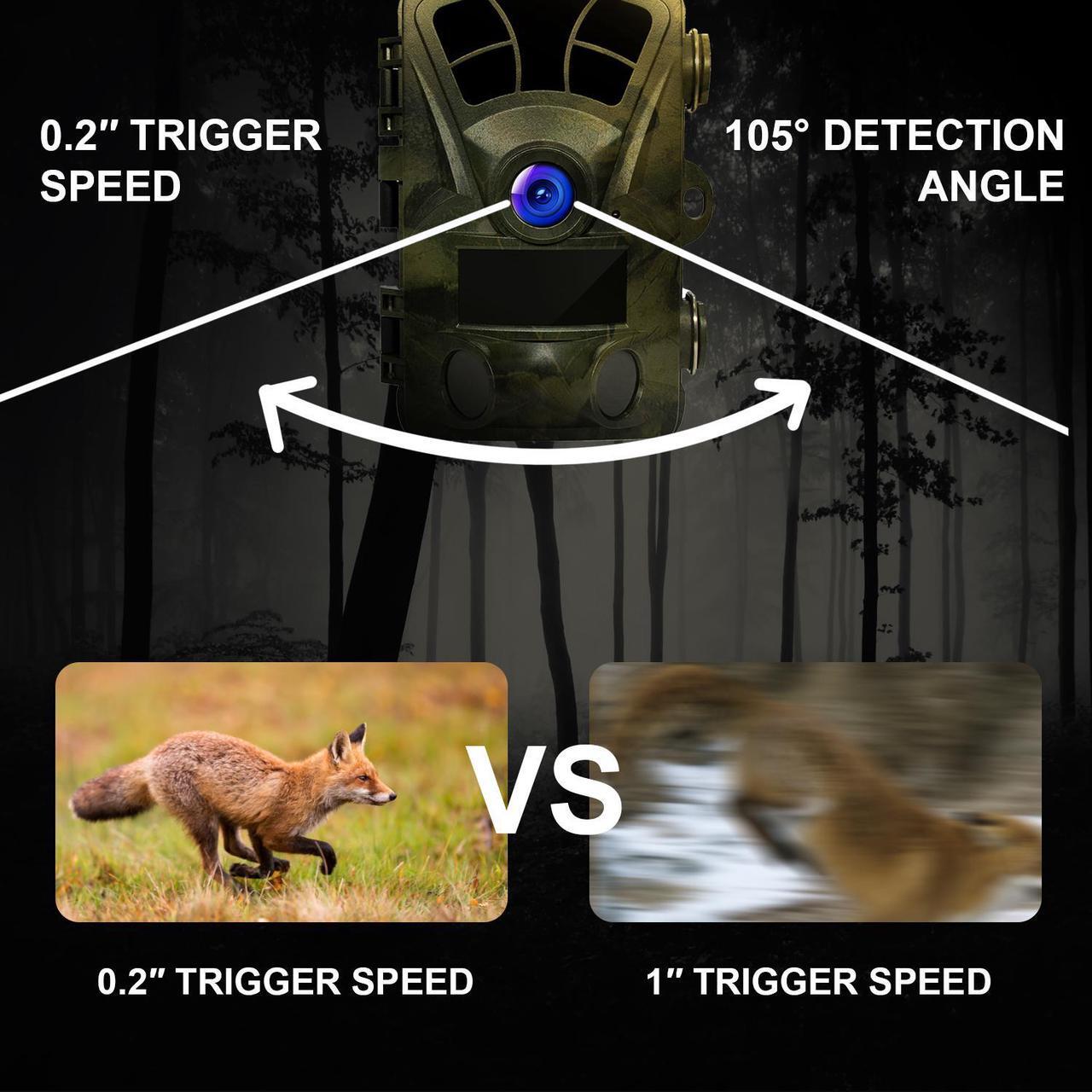 Alt view image 5 of 7 - Rexing Woodlens H2 - 4K Wi-Fi Trail Camera, 20MP CMOS Motion Sensor with Ultra Night Vision Distance, 512GB, AV Output 12 Month Standby Surveillance Cam for Hunting Games and Wildlife Monitoring (H2)