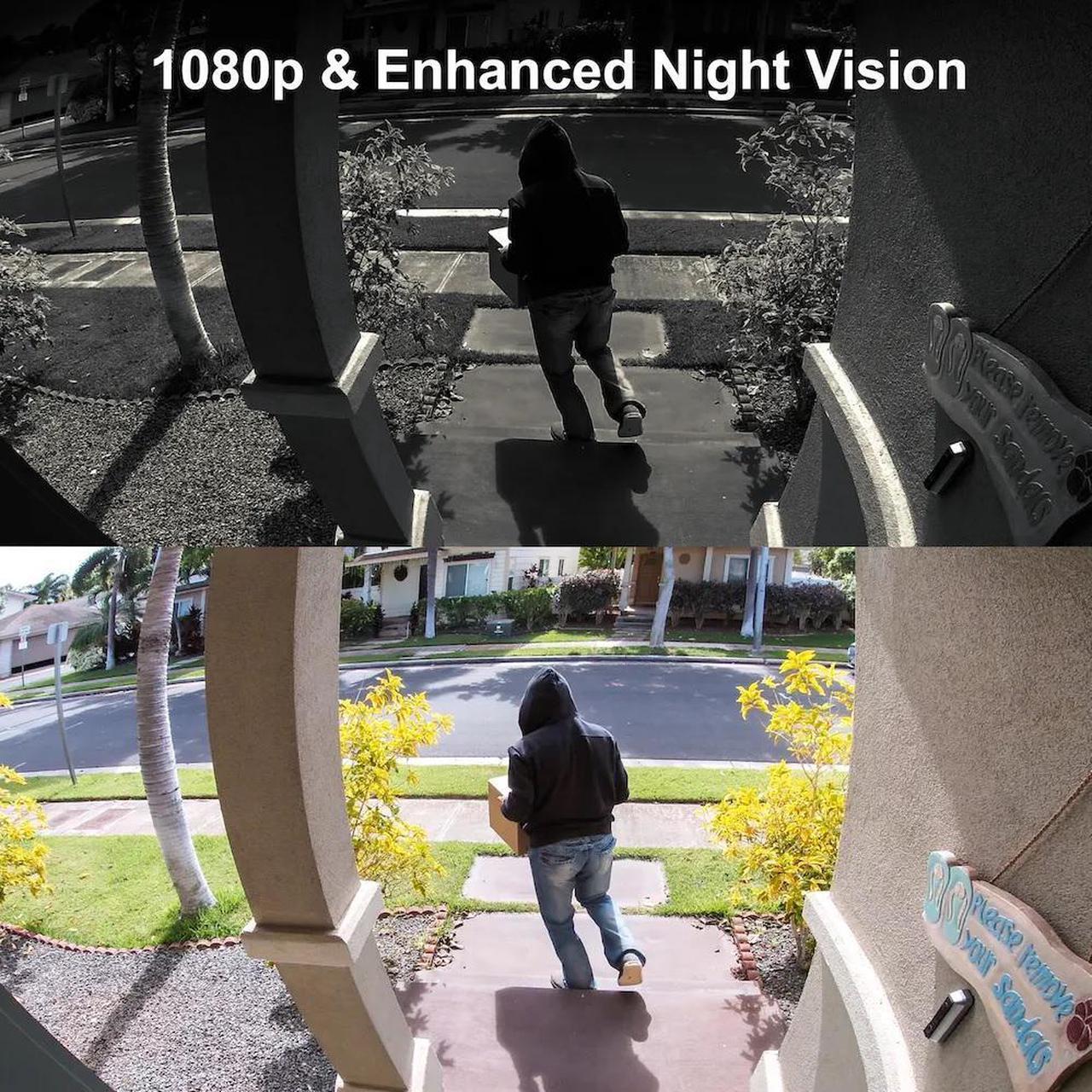 Alt view image 2 of 7 - Rexing SDB1 + Free 2 Year Warranty Smart Wireless Video Doorbell Camera 1080p Recording with WiFi, Ring Doorbell Chime, Rechargeable Battery, Two-Way Intercom, Motion Activated, Push Alerts