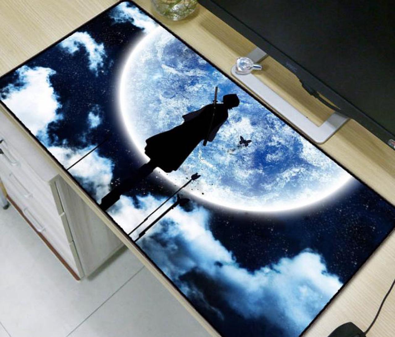 Japan Bleach Rukia Moon Large Gaming Mouse Pad Gamer Locking Edge Keyboard Mouse Mat Gaming Desk Mousepad for CS GO