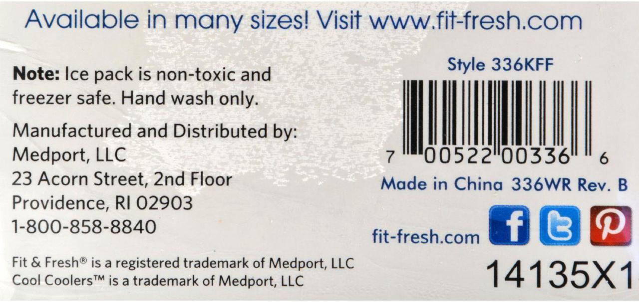 Alt view image 6 of 9 - Fit & Fresh Cool Coolers Blue Reusable Slim Ice Packs-For Lunch Boxes or Coolers