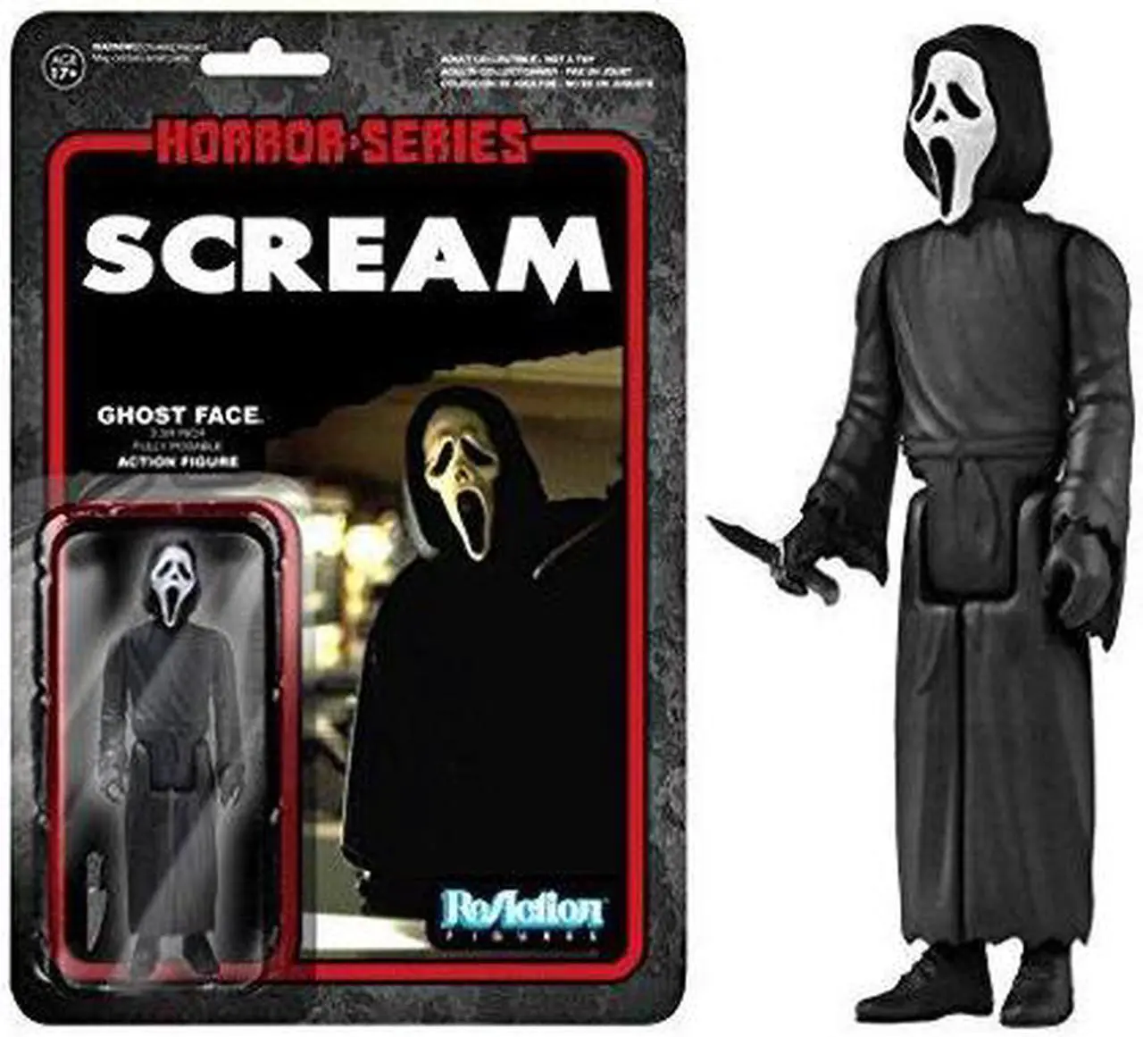 Alt view image 4 of 7 - Scream Ghostface ReAction 3 3/4-Inch Retro Action Figure