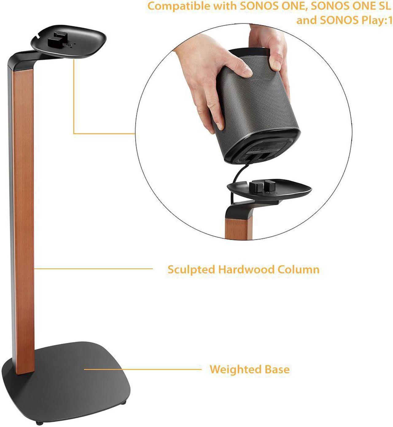 Boost Industries SB-62F Floor Speaker Stand with Hardwood Column for SONOS® ONE, SONOS® ONE SL and SONOS Play:1 (Single)