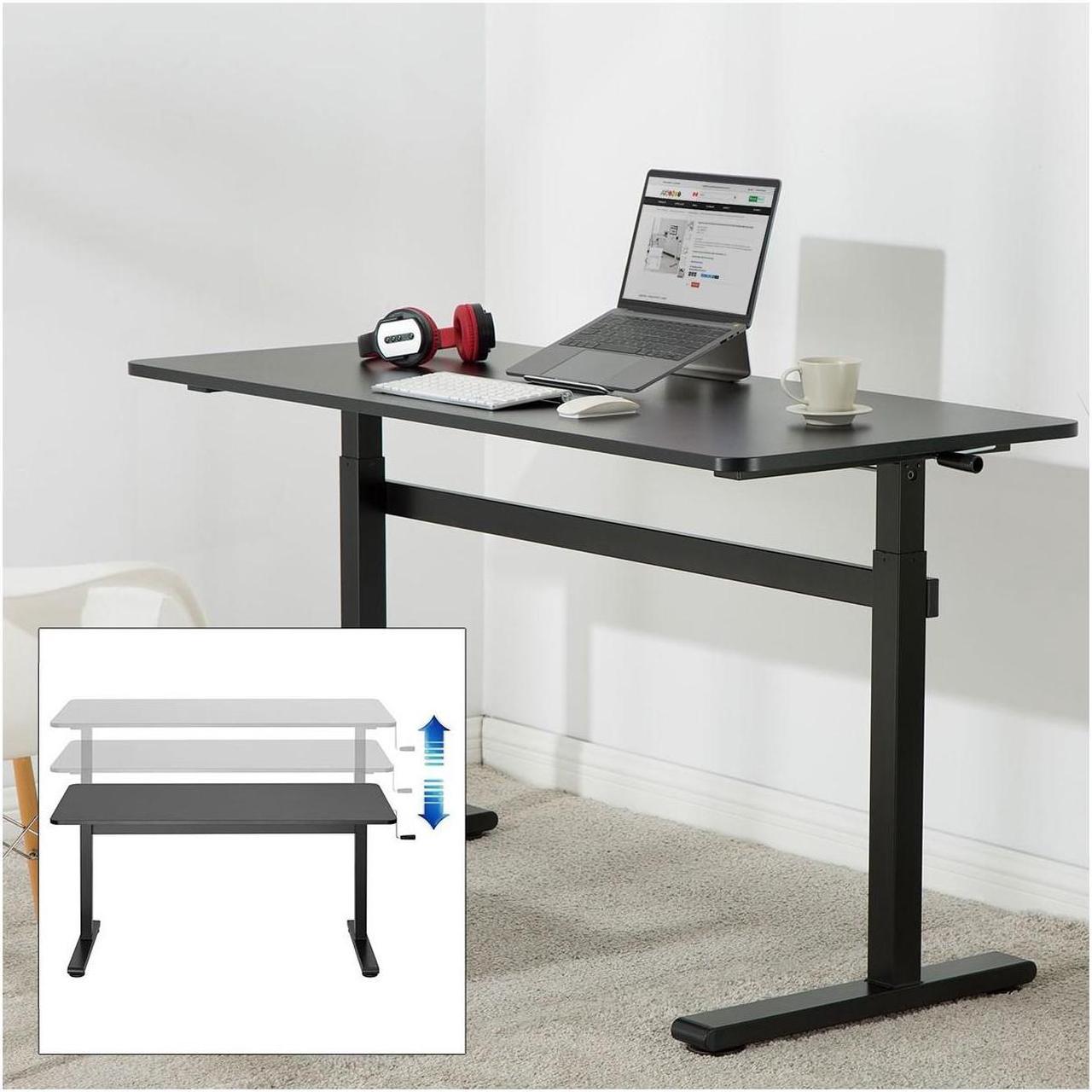 Boost Industries FS-OD55C Floor Standing Manual Crank Height Adjustable Office Desk Frame with 55" Top