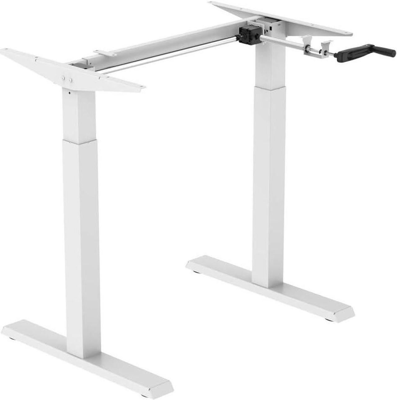 Boost Industries Floor Standing FS-DR22C Compact Manual Crank Height Adjustable Desk Frame (Top is Not included) White