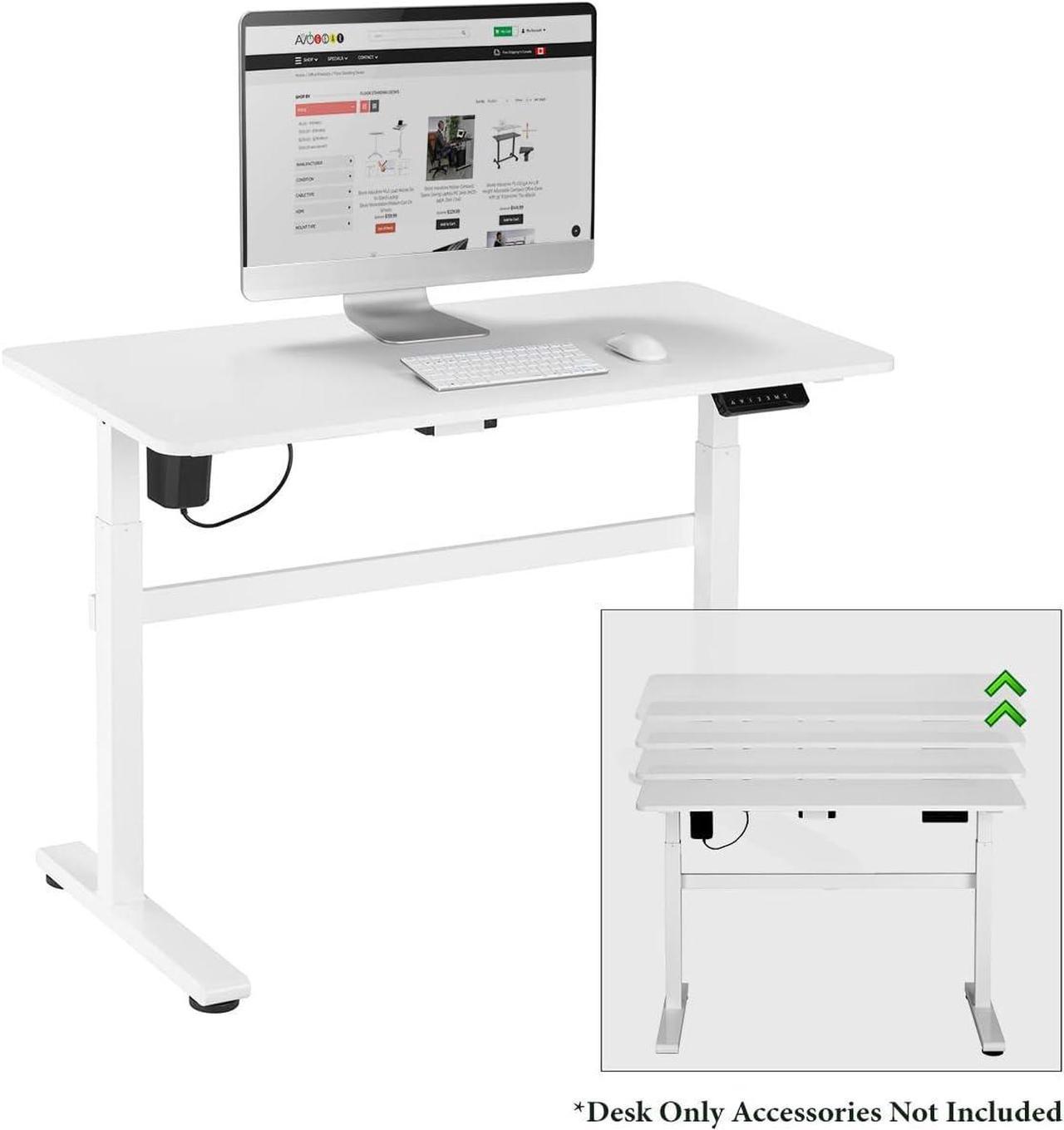 Boost Industries FS-OD465M Motorized Height Adjustable Compact Office Desk with 3 Memory Settings and 46" Wide Top (White)