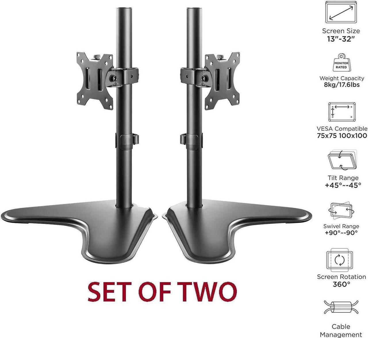 Boost Industries TM-EX10 Height Adjustable Freestanding Desktop Monitor Mount for 13" to 32" Screens (Set of 2)