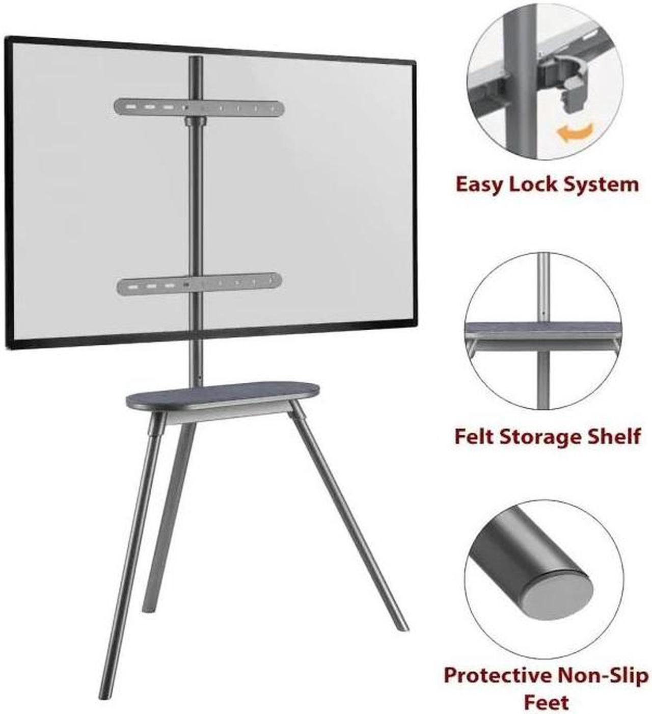 Boost Industries AVT-4365 Artistic Swivel Tripod / Easel Studio TV Display Stand with Shelf for 43" to 65" TV's